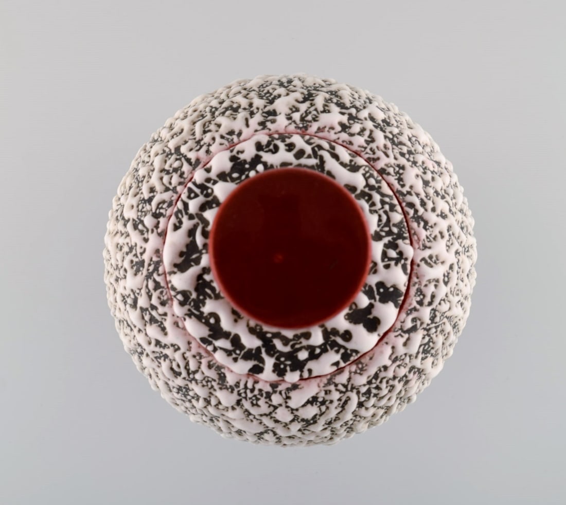 Paul Milet for Sevres, France. Large art deco lidded jar in glazed ceramics. Fantastic glaze. 1920s. - 7