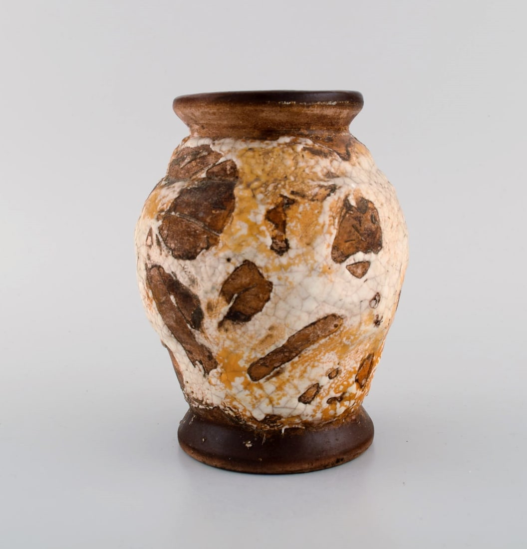 Louis Dage (1885-1961), French ceramist. Unique vase in glazed ceramics. Beautiful glaze in brown - 2