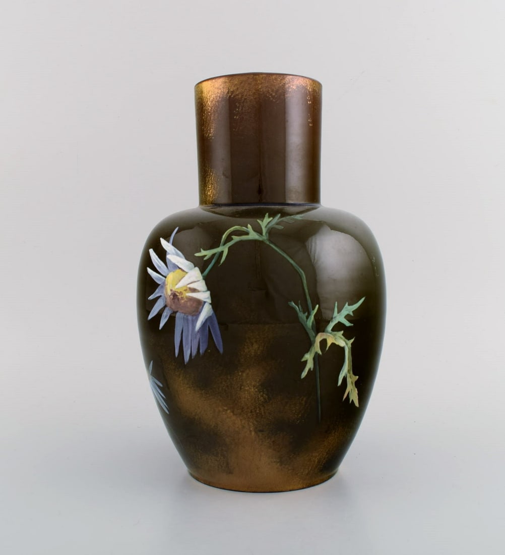 Clément Massier for Golfe Juan. Antique vase in glazed ceramics. Beautiful luster glaze with - 2