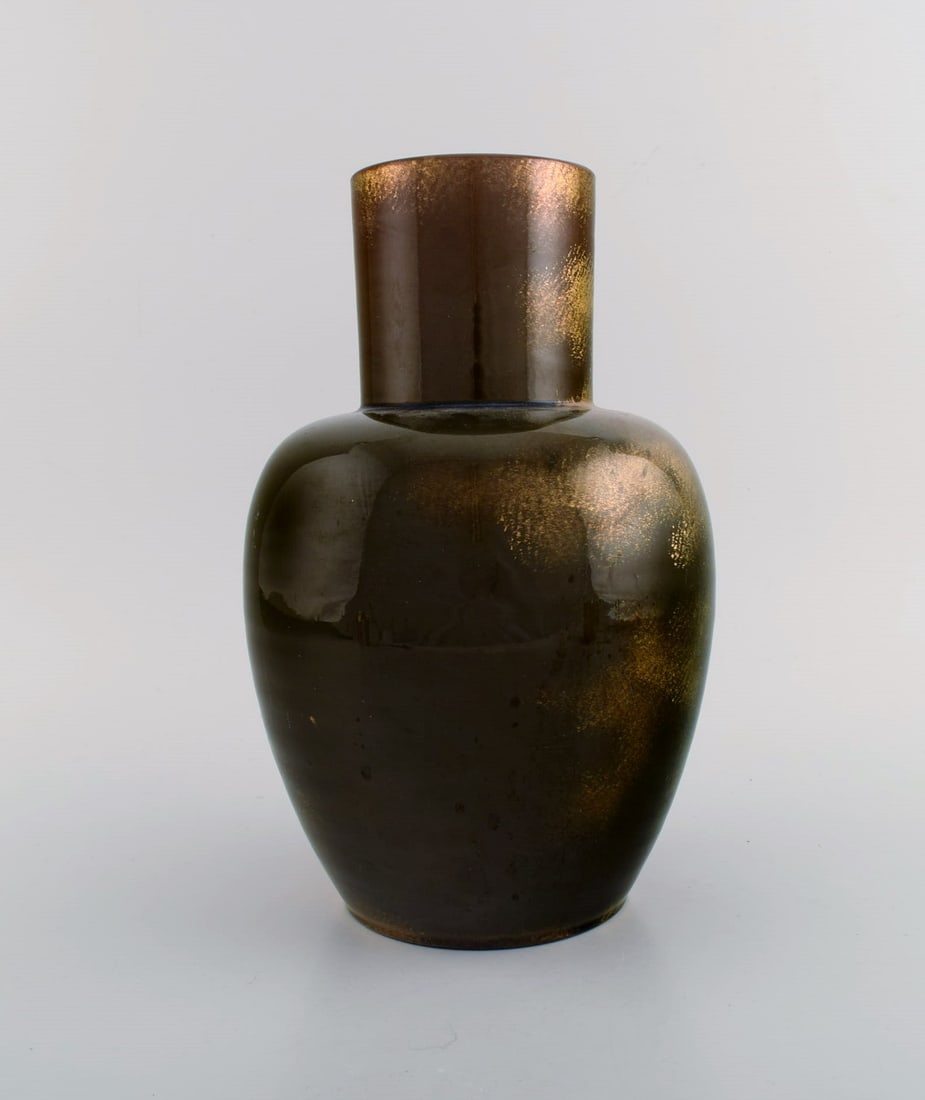 Clément Massier for Golfe Juan. Antique vase in glazed ceramics. Beautiful luster glaze with - 4