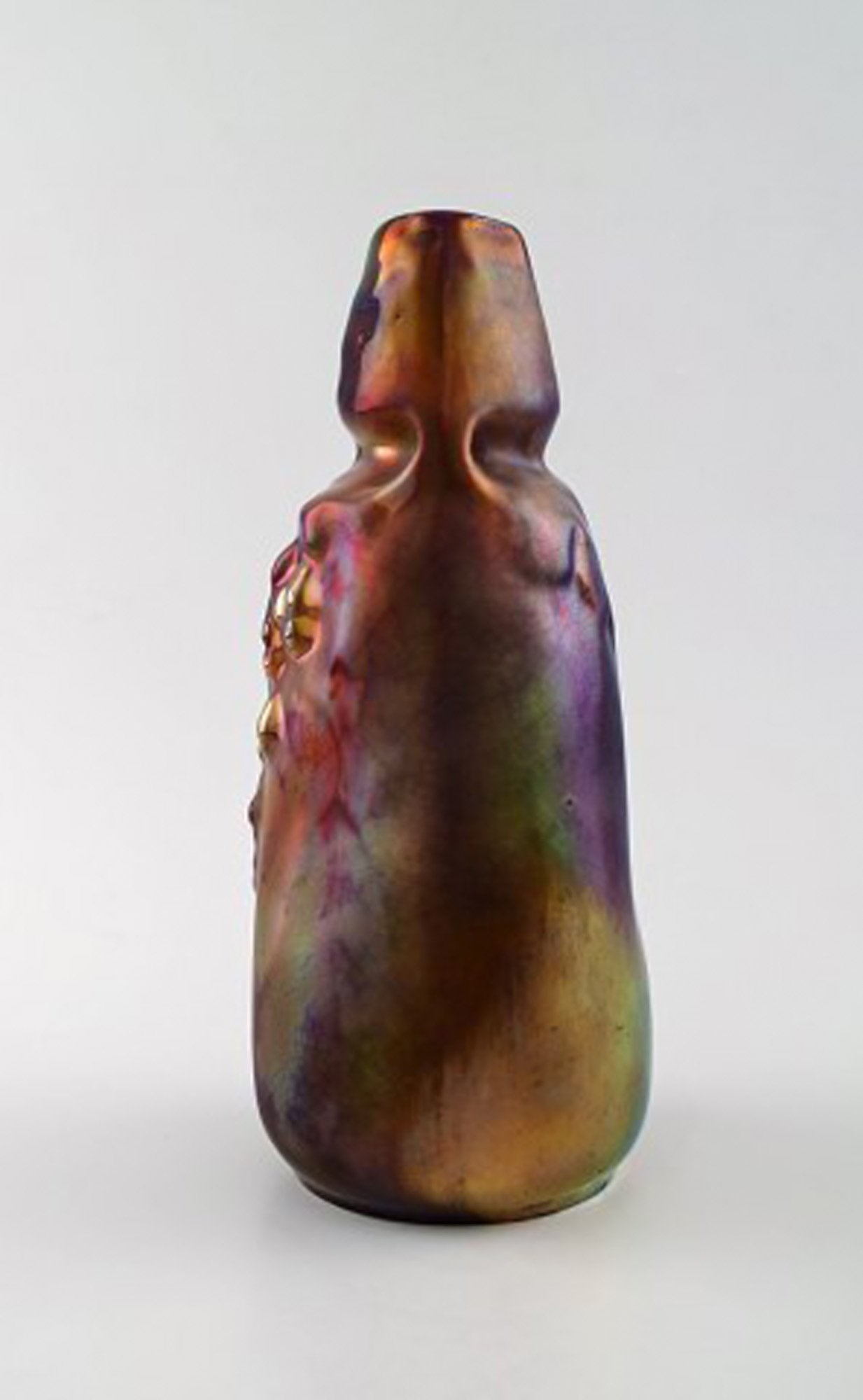 MONTIERES ART NOUVEAU IRIDESCENT CERAMIC VASE. - 3