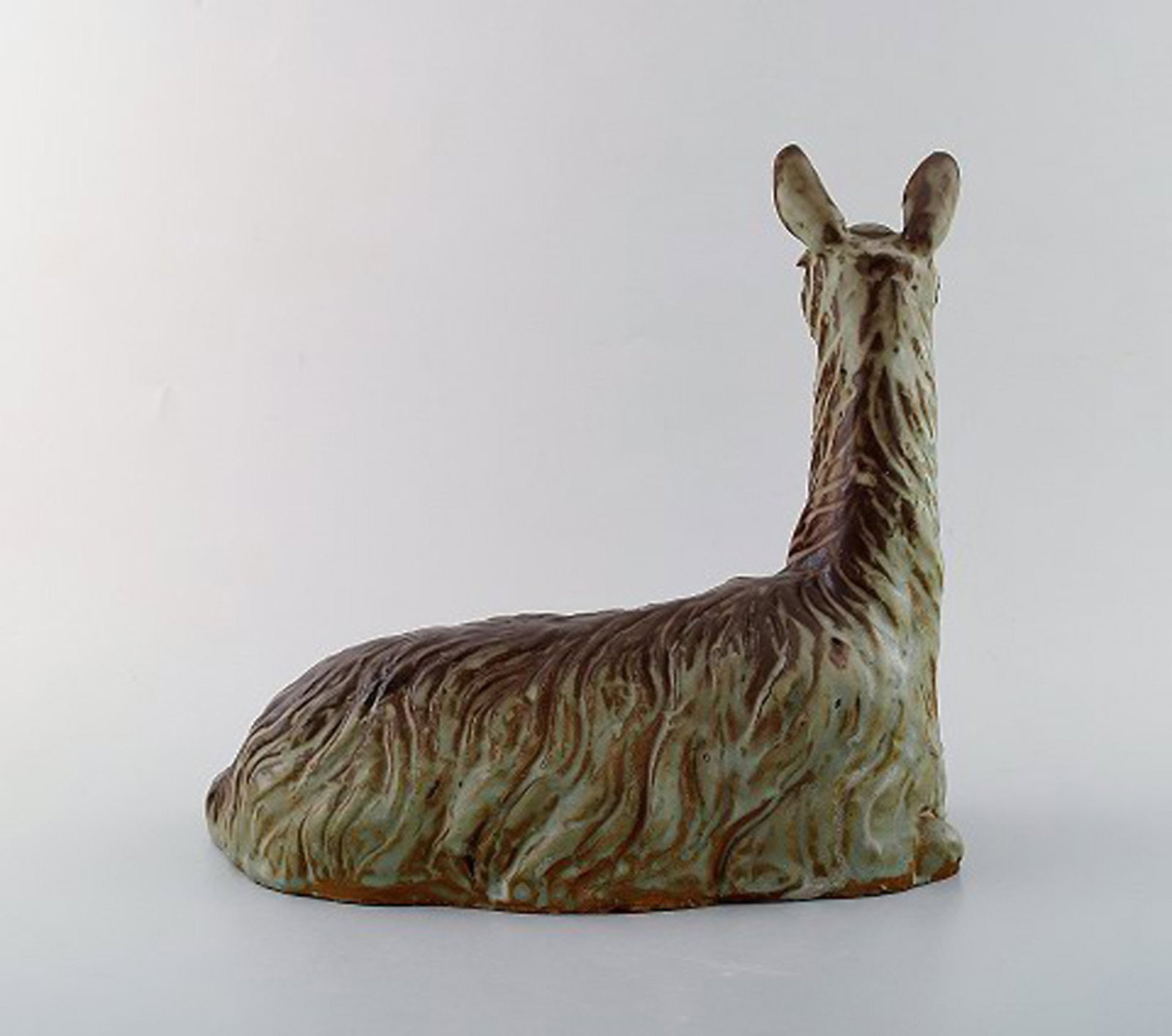 Lea von Mickwitz (1884-1978) for Arabia. Large sculpture in glazed stoneware. Lama. 1940's. - 3