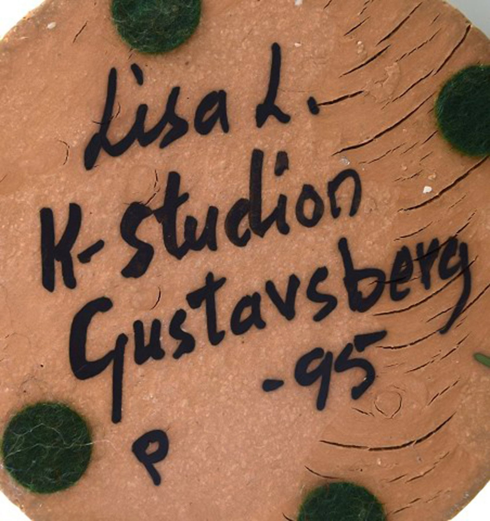 Rare Lisa Larson candlestick for Gustavsberg. Santa on skates. Glazed stoneware. 1995. - 6