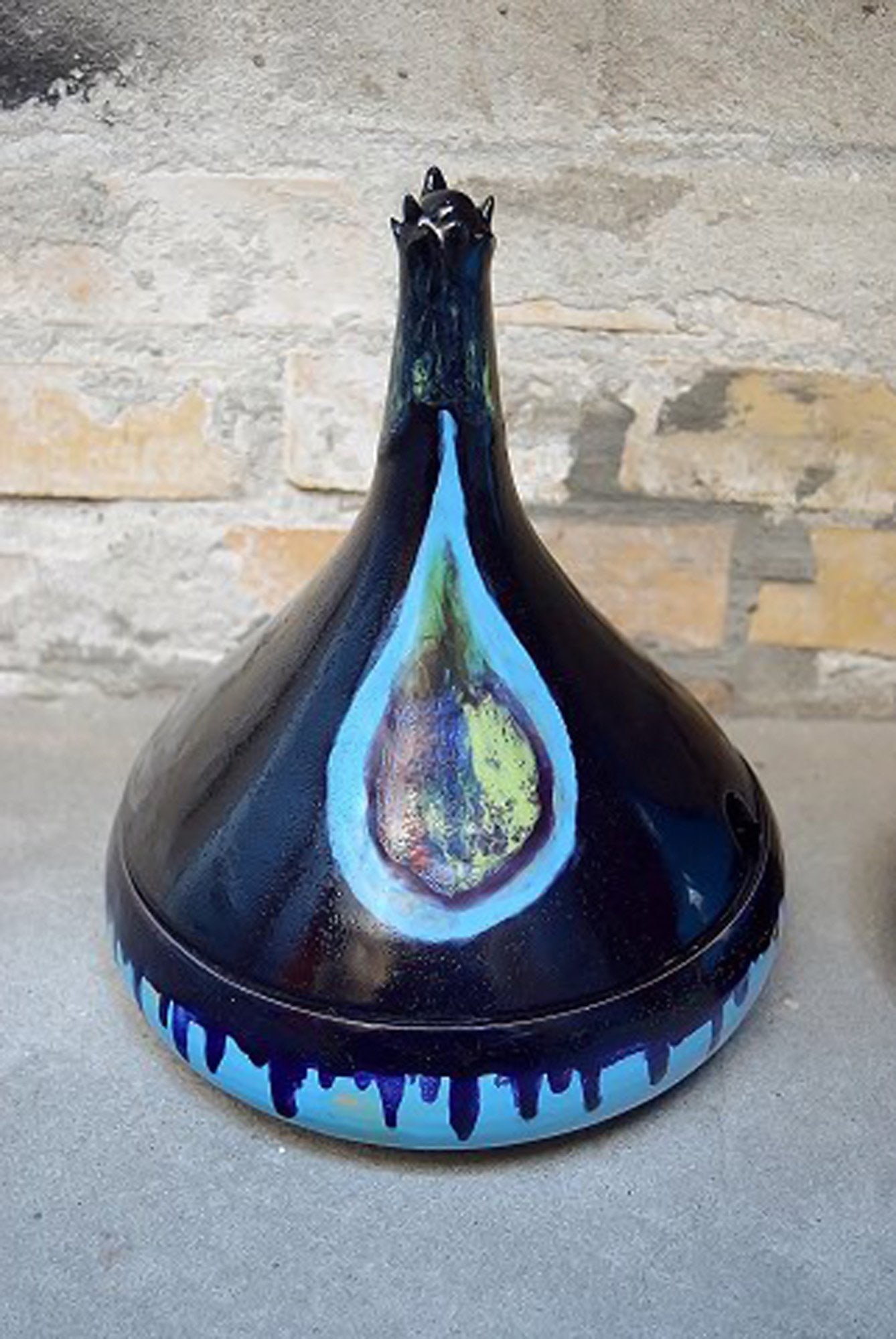 Bjorn Wiinblad 'Boheme' service of glazed earthenware decorated in blue colors. - 4