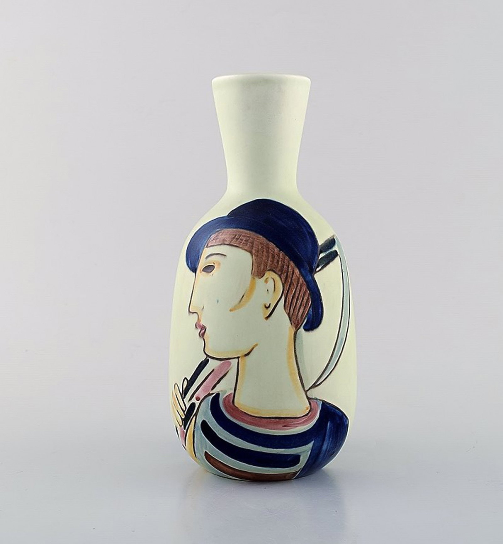 Carl-Harry Stålhane for Rörstrand / Rørstrand. Vase in glazed ceramics. Hand painted: Brand: Various Carl-Harry Stålhane for Rörstrand / Rørstrand. Vase in glazed ceramics. Hand painted farmer motif. 1960's. In very good condition. Stamped. Measures: 20 x 10 cm. Reserve: