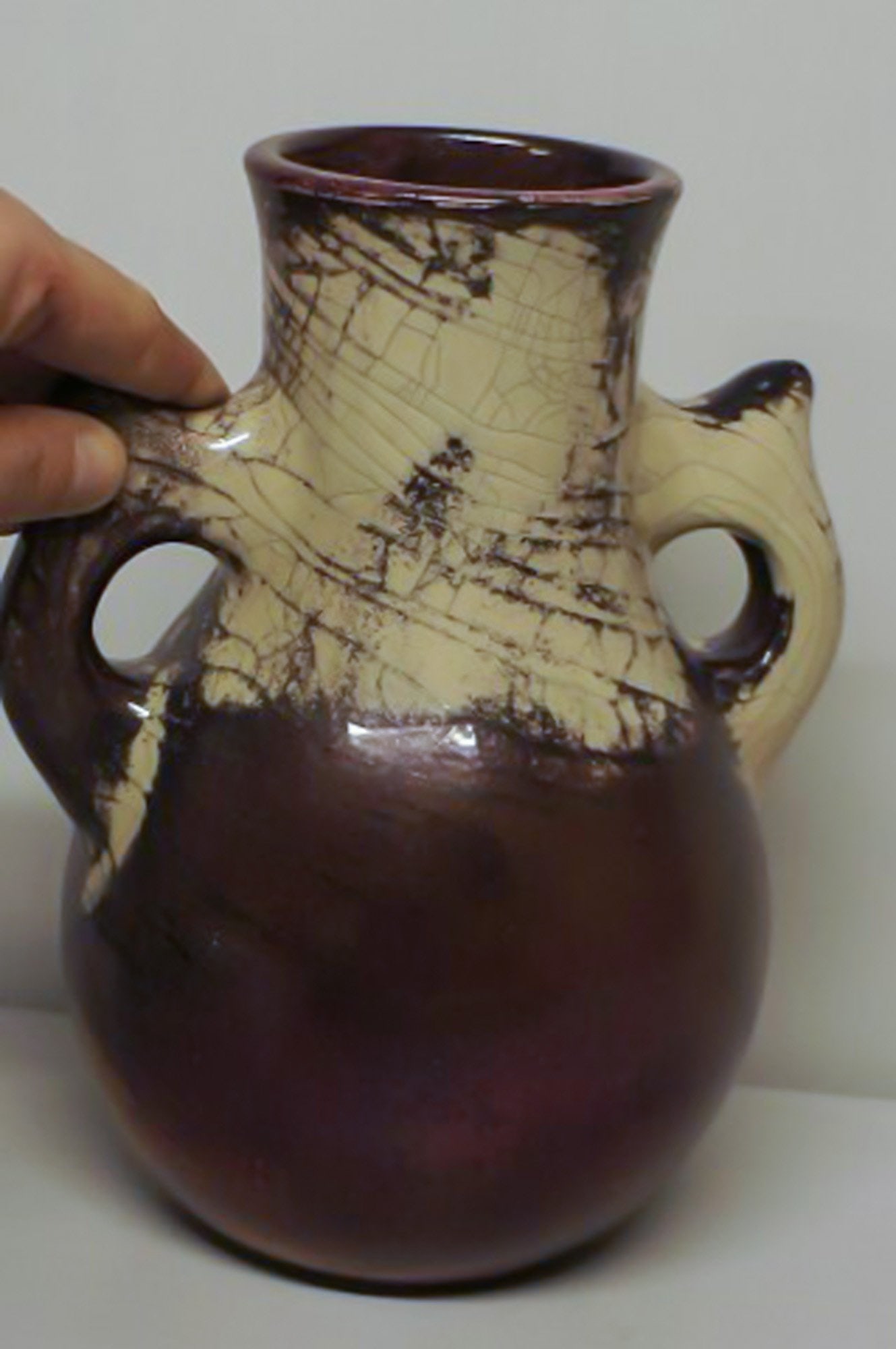 Kähler, luster glaze pottery vase, probably by Karl Hansen Reistrup.: Brand: Kähler Kähler, luster glaze pottery vase, probably by Karl Hansen Reistrup. 23 ½ cm. high. In perfect condition. Signed HAK. App. 1900. Beautiful luster glaze. Reserve: $329.00
