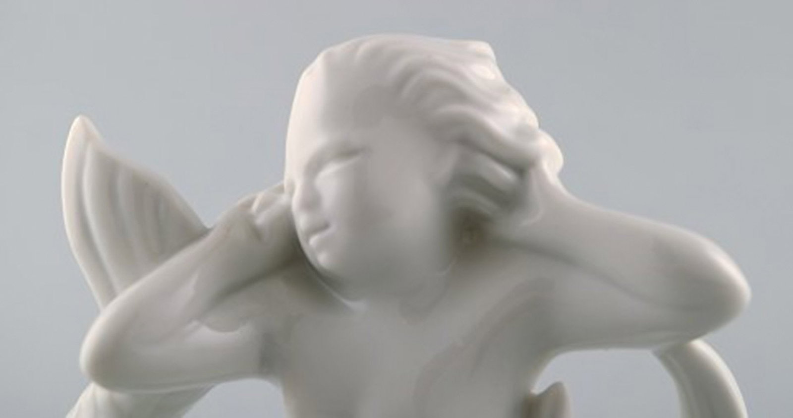 Harald Salomon for Rörstrand, white glazed figure of a faun / pan. - 4