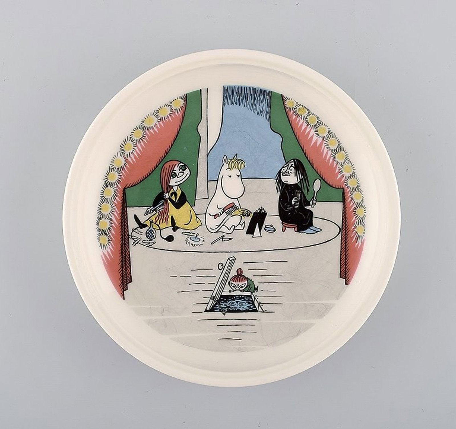 Arabia, Finland. "midsummer madness" Porcelain plate with motif from "Moomin".: Brand: Arabia Arabia, Finland. "midsummer madness" Porcelain plate with motif from "Moomin". Reserve: $175.00 Shipping: Domestic: Shipping rates are determined by destination International: Foreign