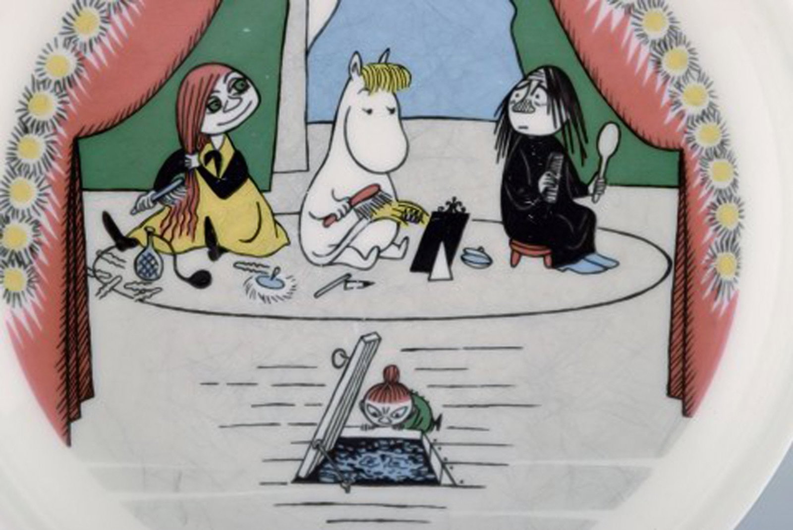 Arabia, Finland. "midsummer madness" Porcelain plate with motif from "Moomin". - 2