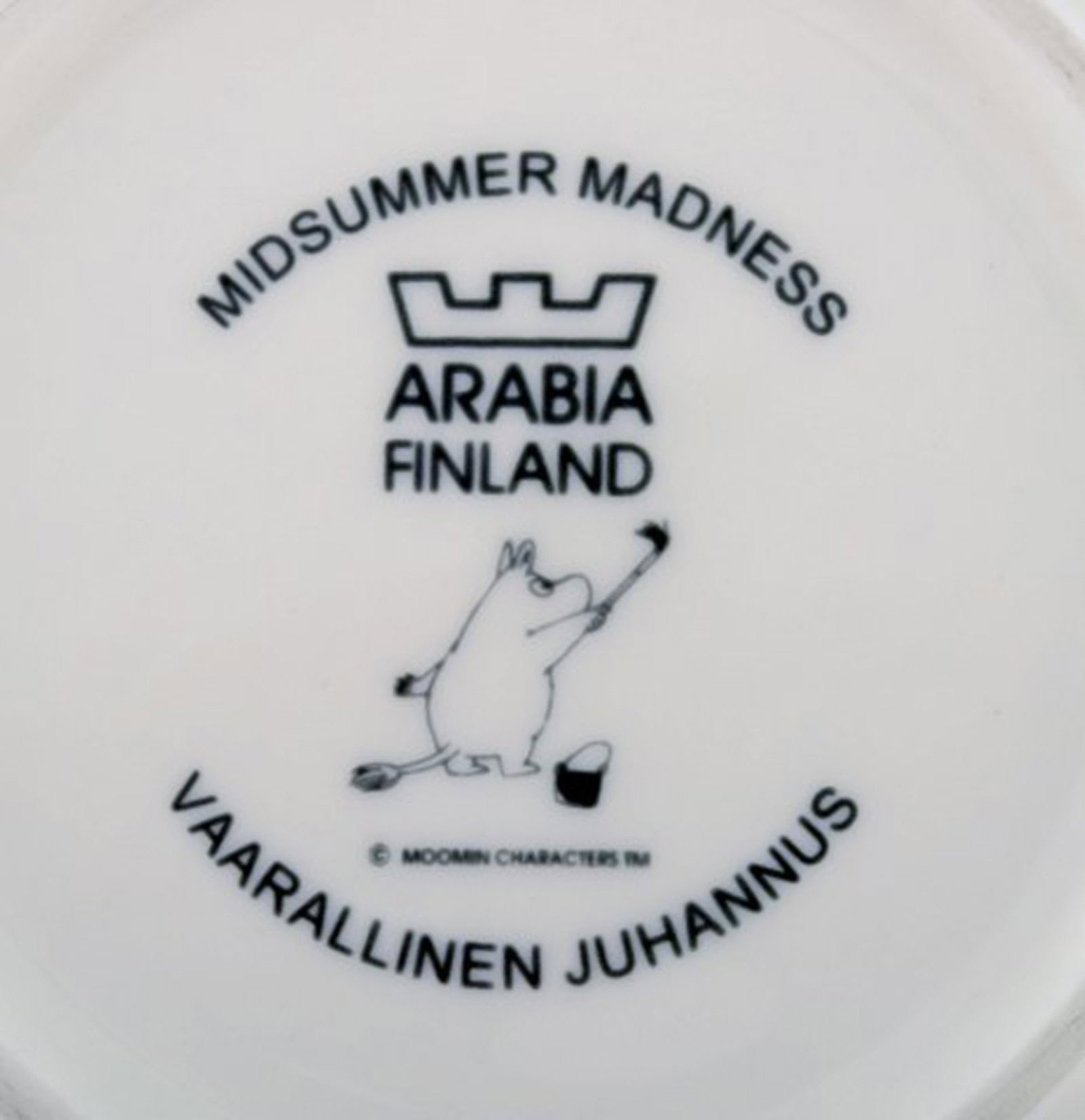 Arabia, Finland. "midsummer madness" Porcelain plate with motif from "Moomin". - 4