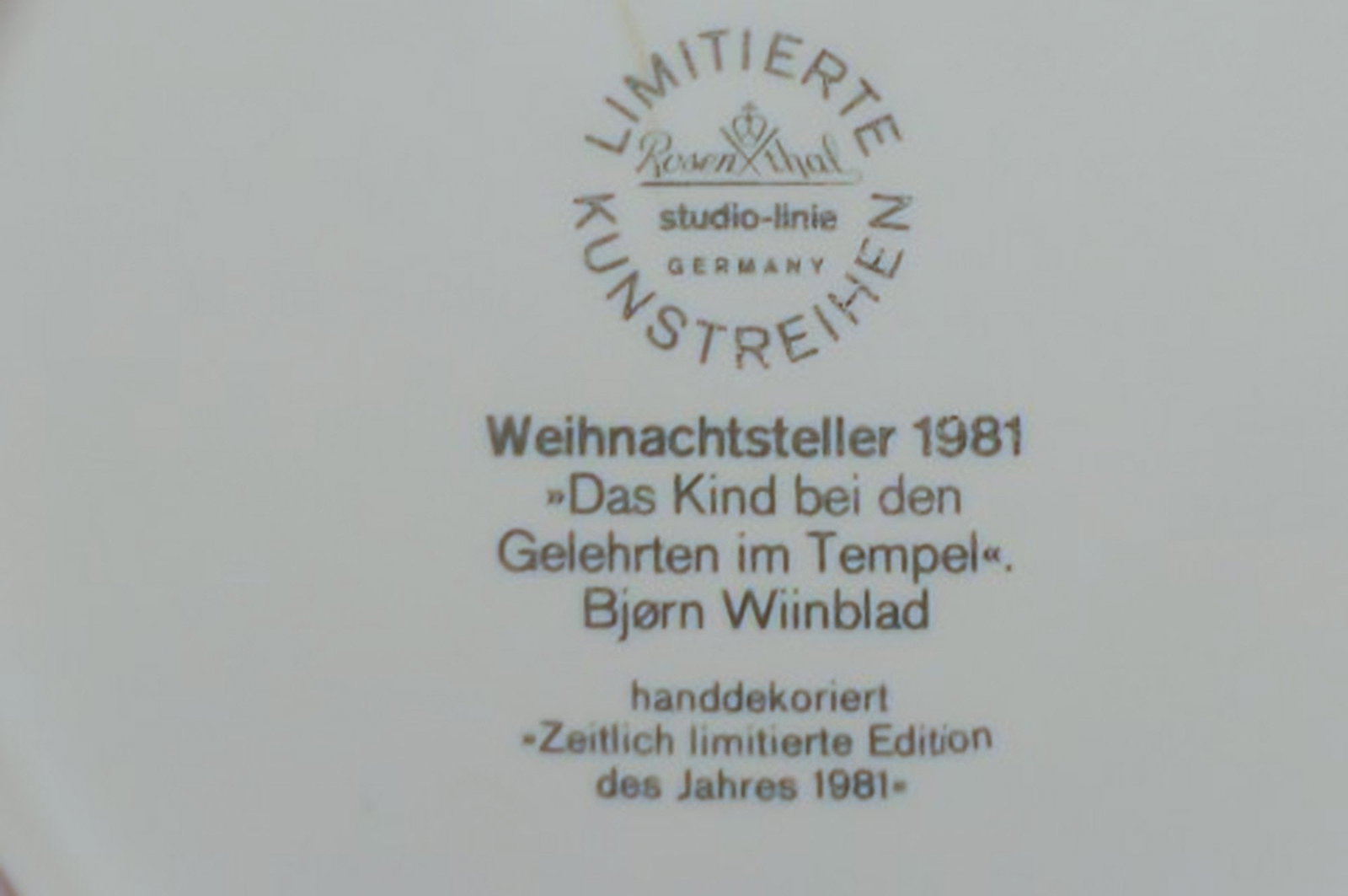 Rosenthal Wiinblad Christmas plate from 1981. - 4