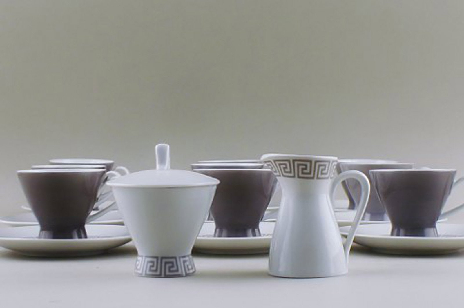 Rosenthal mocha service, 9 sets, mocha-cups, saucers, creamer and sugar bowl. - 2
