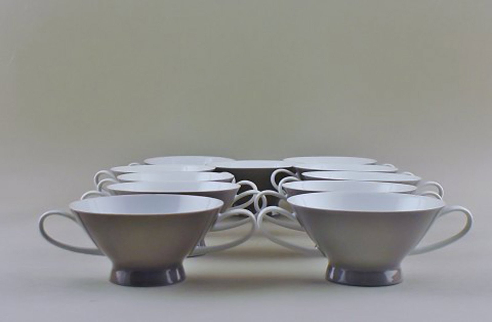 Rosenthal bouillon cups, 11 pcs. Beautiful modern design, in dark gray. - 2