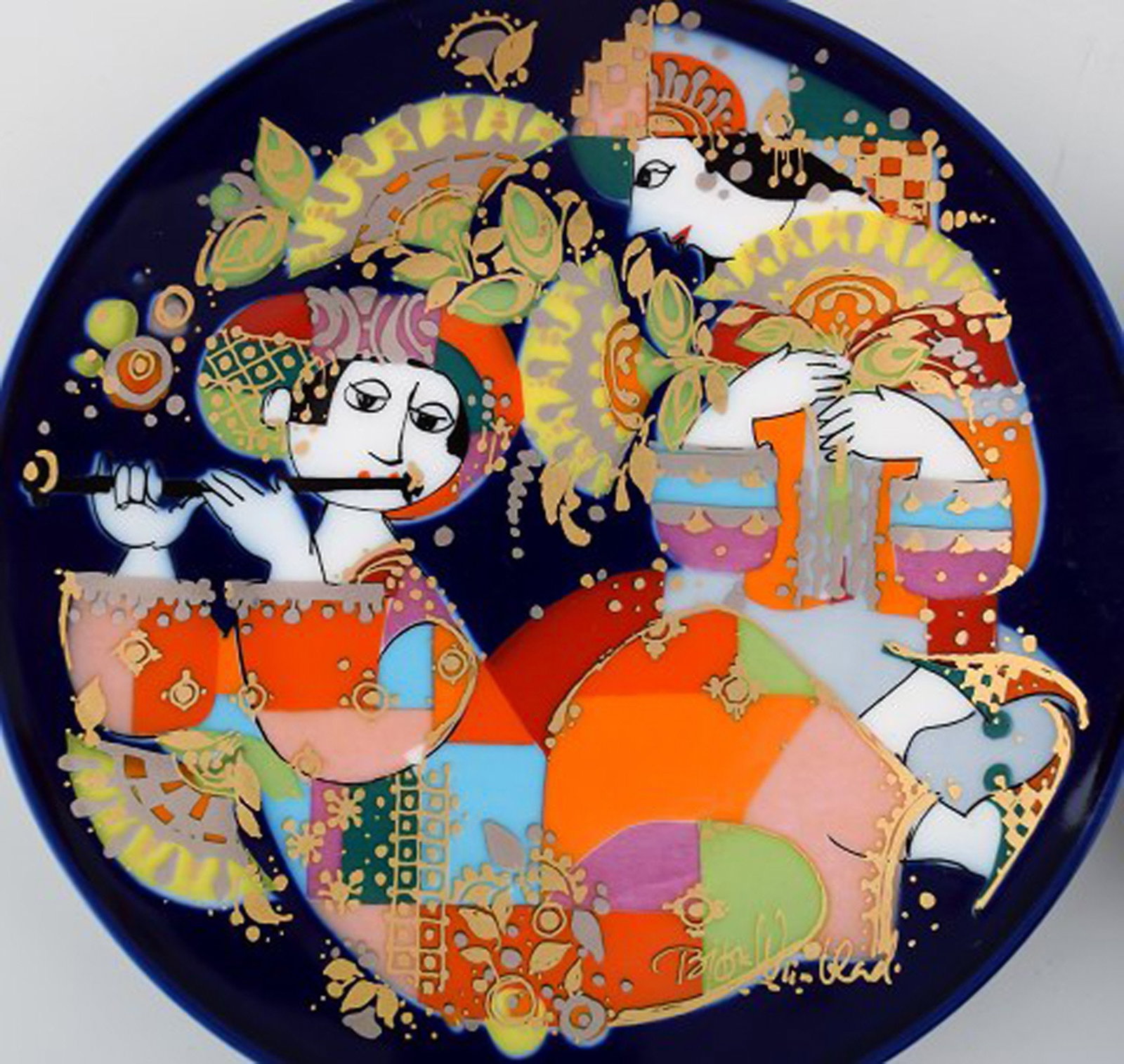 Rosenthal Bjorn Wiinblad "Studio-line" plates, porcelain. 2 pcs. in stock. - 2