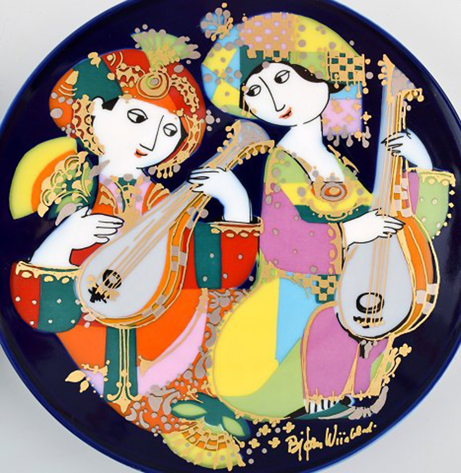 Rosenthal Bjorn Wiinblad "Studio-line" plates, porcelain. 2 pcs. in stock. - 3