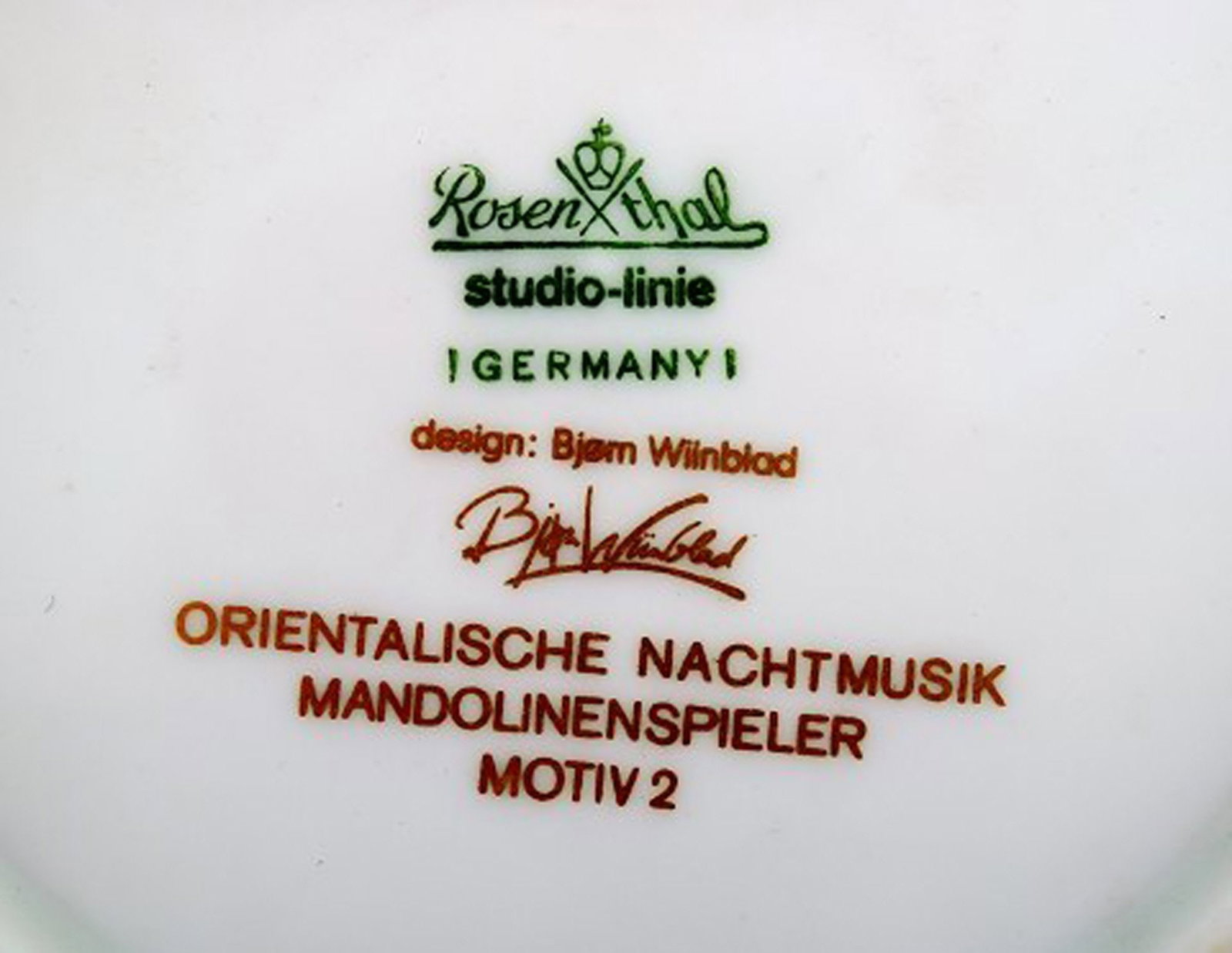 Rosenthal Bjorn Wiinblad "Studio-line" plates, porcelain. 2 pcs. in stock. - 4