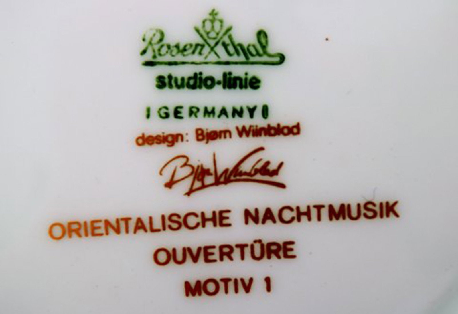Rosenthal Bjorn Wiinblad "Studio-line" plates, porcelain. 2 pcs. in stock. - 5