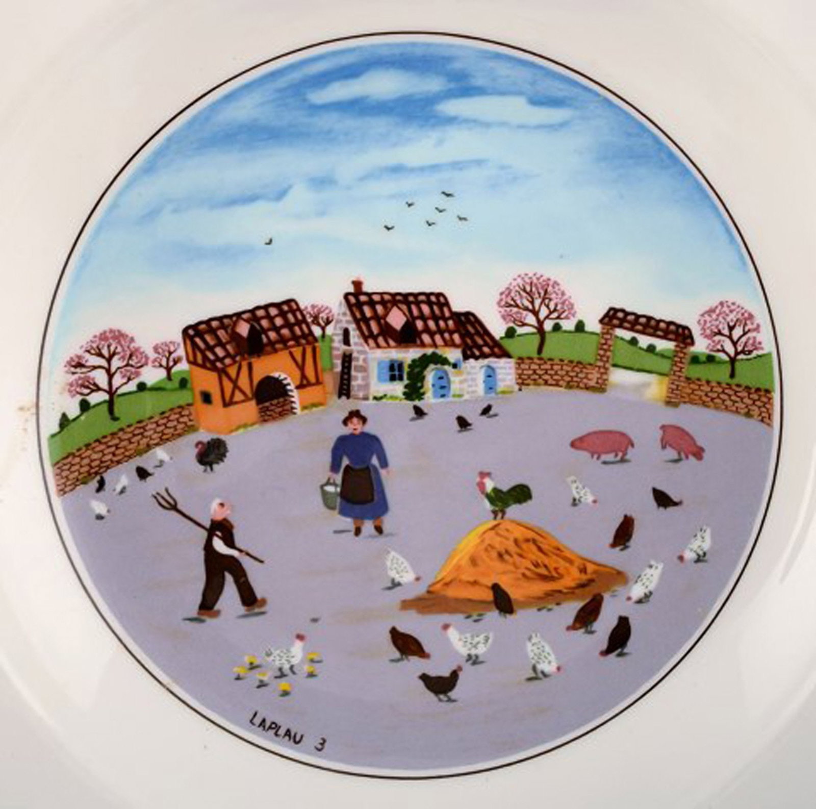 Villeroy & Boch Naif dinner service in porcelain. A set of 6 deep plates decorated with naivist - 3