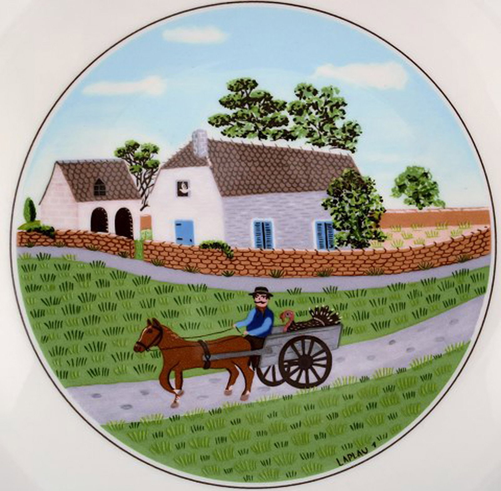 Villeroy & Boch Naif dinner service in porcelain. A set of 6 deep plates decorated with naivist - 7