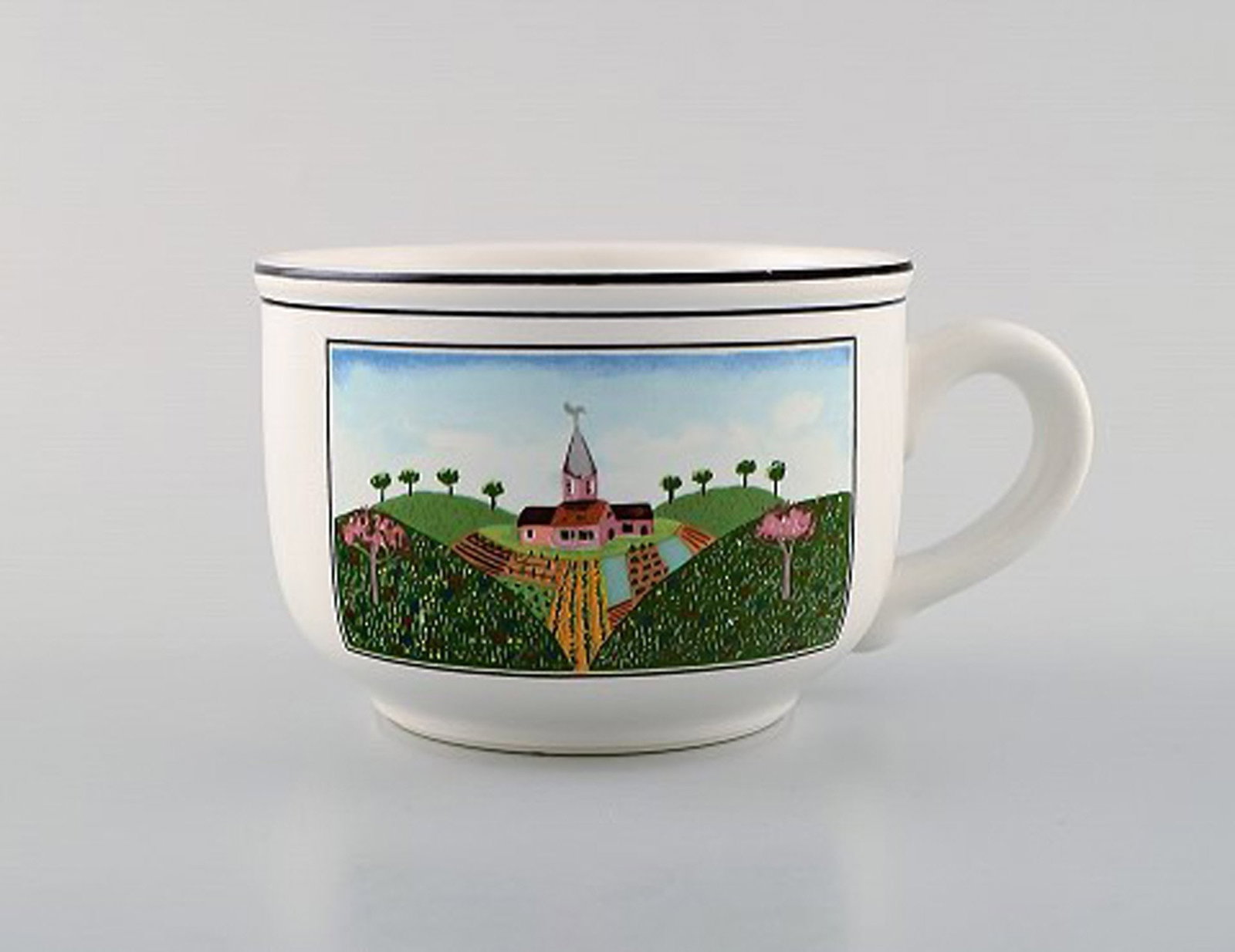 Villeroy & Boch Naif coffee service in porcelain. A set of 10 large cups with saucers decorated with - 4
