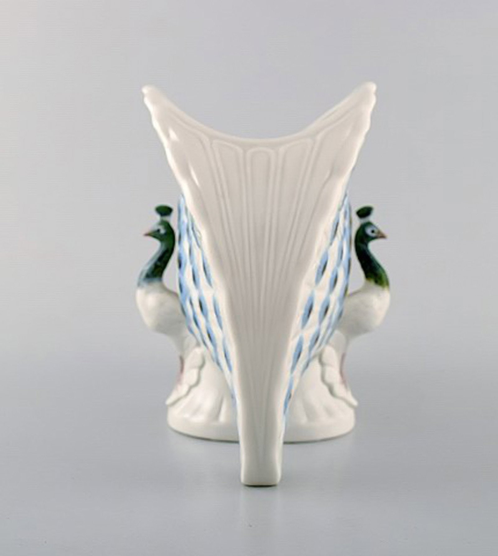 Lladro, Spain. Large vase with peacoks in glazed porcelain. 20th century. - 4