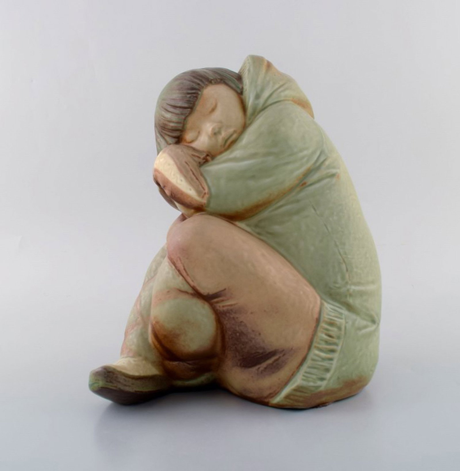 Lladro, Spain. Large sculpture in glazed ceramics. Eskimo girl. 1980s. (1 of 7)