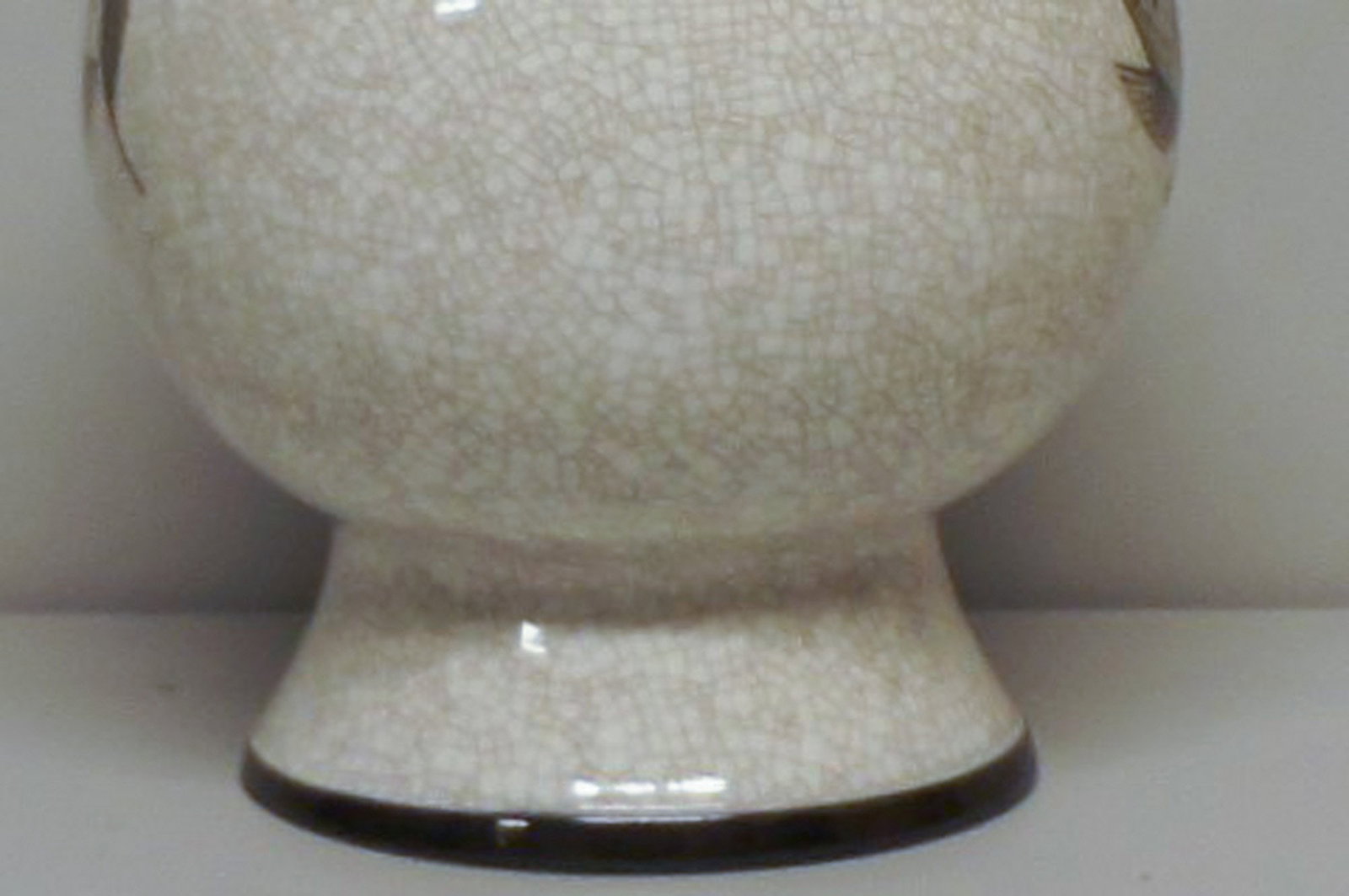 Large B&G (Bing & Grondahl) Craquele vase with fish. 31 cm. - 4