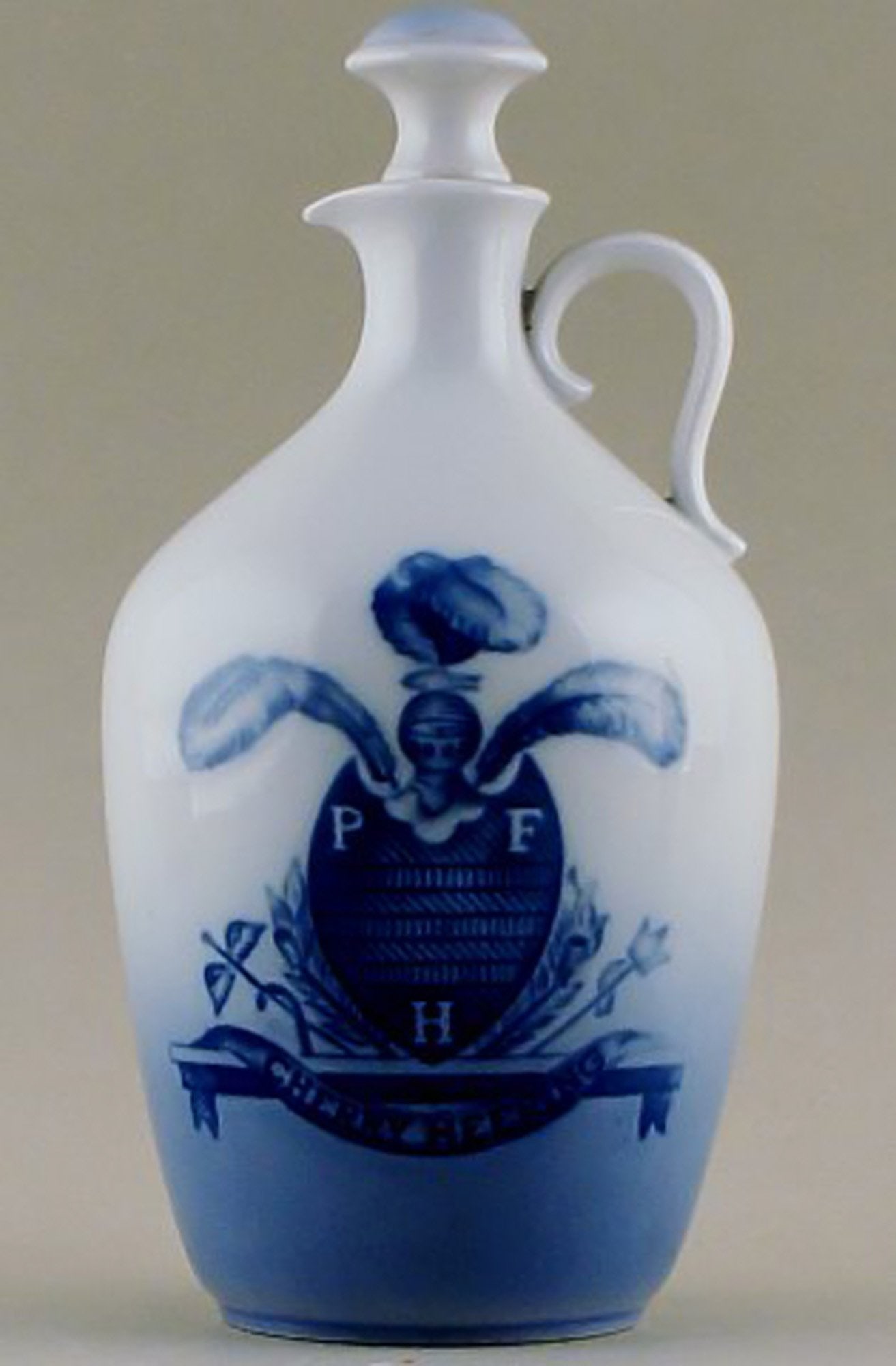 2 B&G (Bing & Grondahl) and Royal Copenhagen "Heering" liquor jugs with stopper. - 2