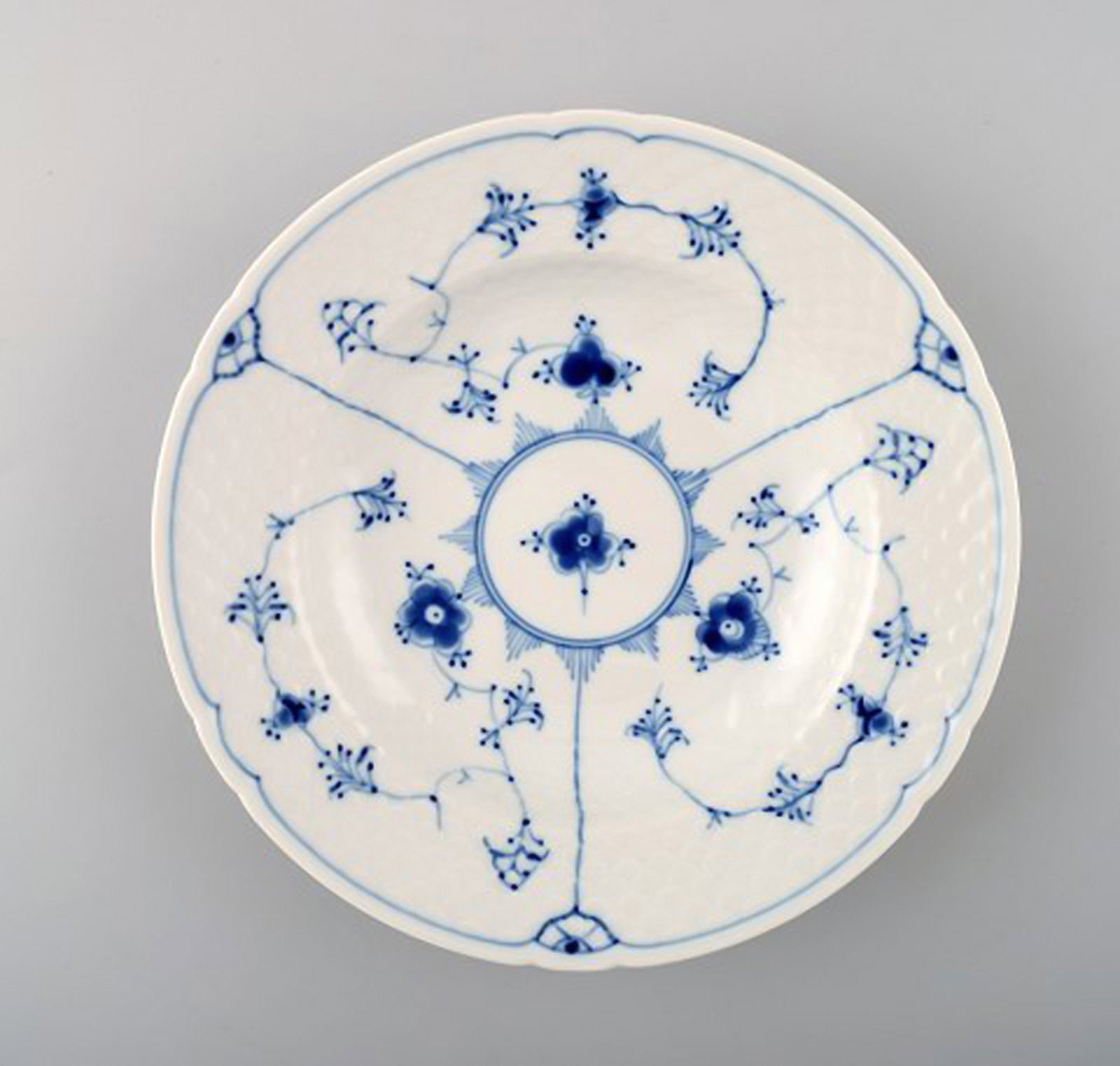 Bing & Grondahl, B&G blue fluted soup / pasta / porridge plates. 2 pcs. in stock. - 2