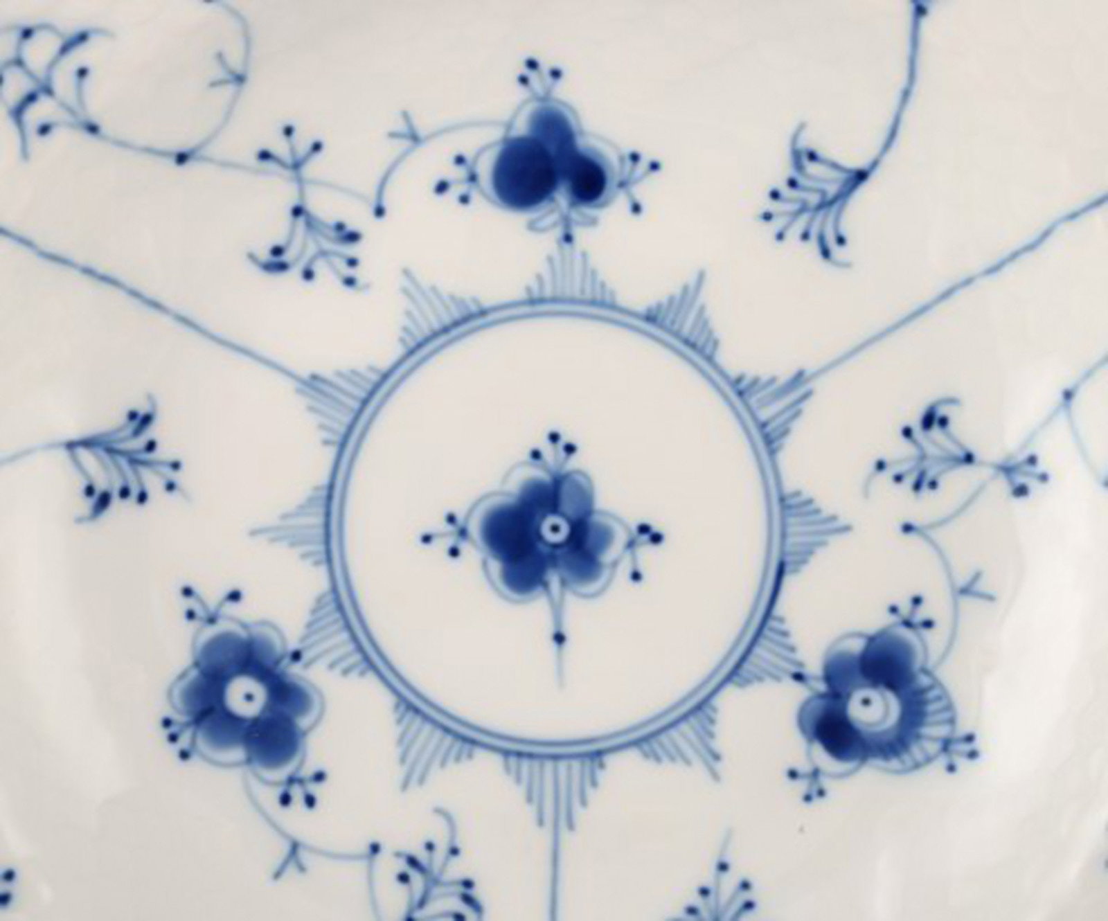 Bing & Grondahl, B&G blue fluted soup / pasta / porridge plates. 2 pcs. in stock. - 3