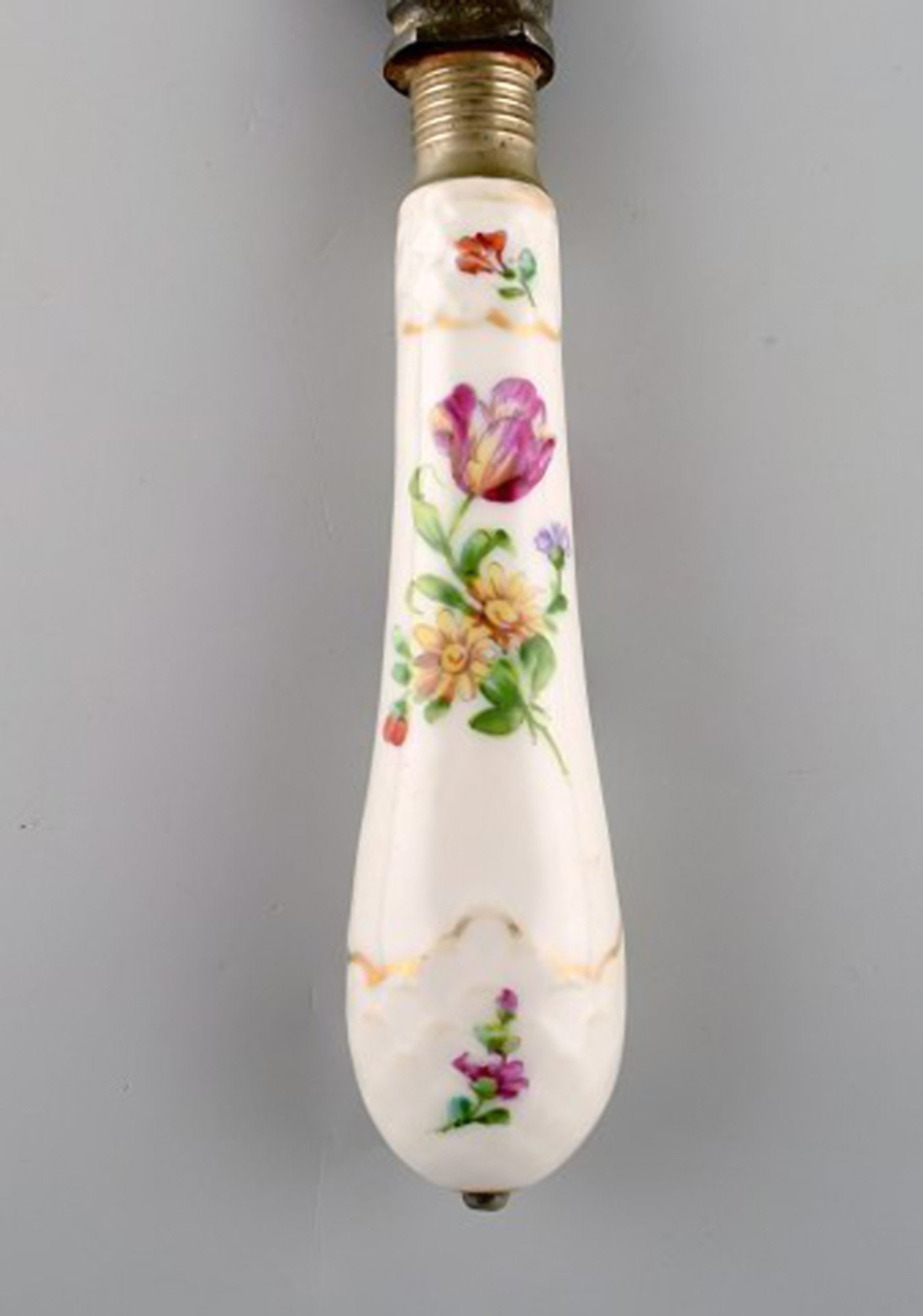 B & G, Bing & Grøndahl Saxon flower. Set of 8 antique large dinner knives. - 3