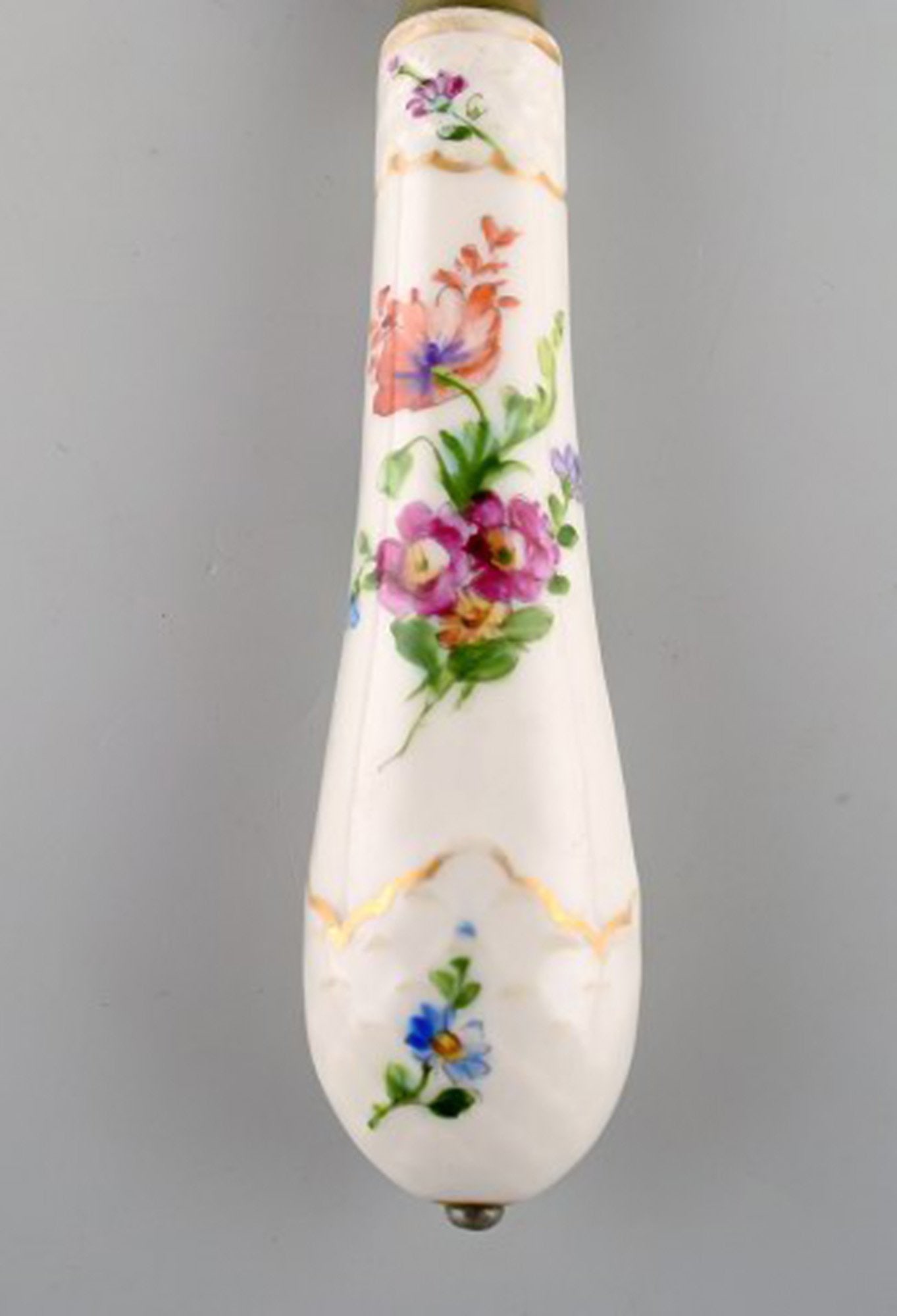 B & G, Bing & Grøndahl Saxon flower. Set of 8 antique large dinner knives. - 4
