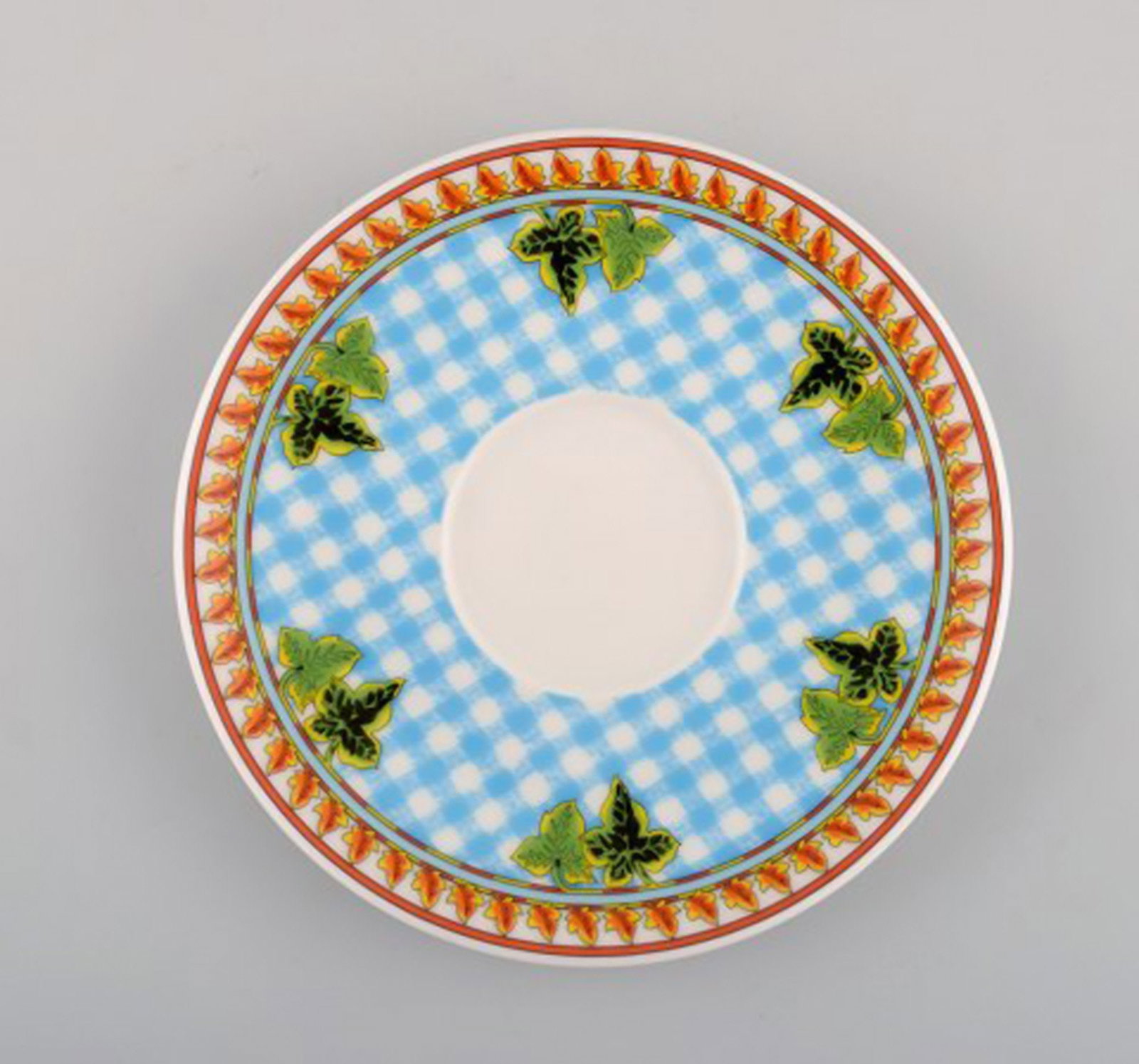 Gianni Versace for Rosenthal. Five large "Ivy Leaves" teacups with saucers. Late 20th century. - 5