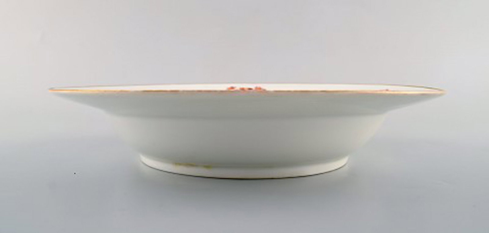 Three antique Meissen porcelain plates with orange hand-painted flowers. Two deep plates and one - 6