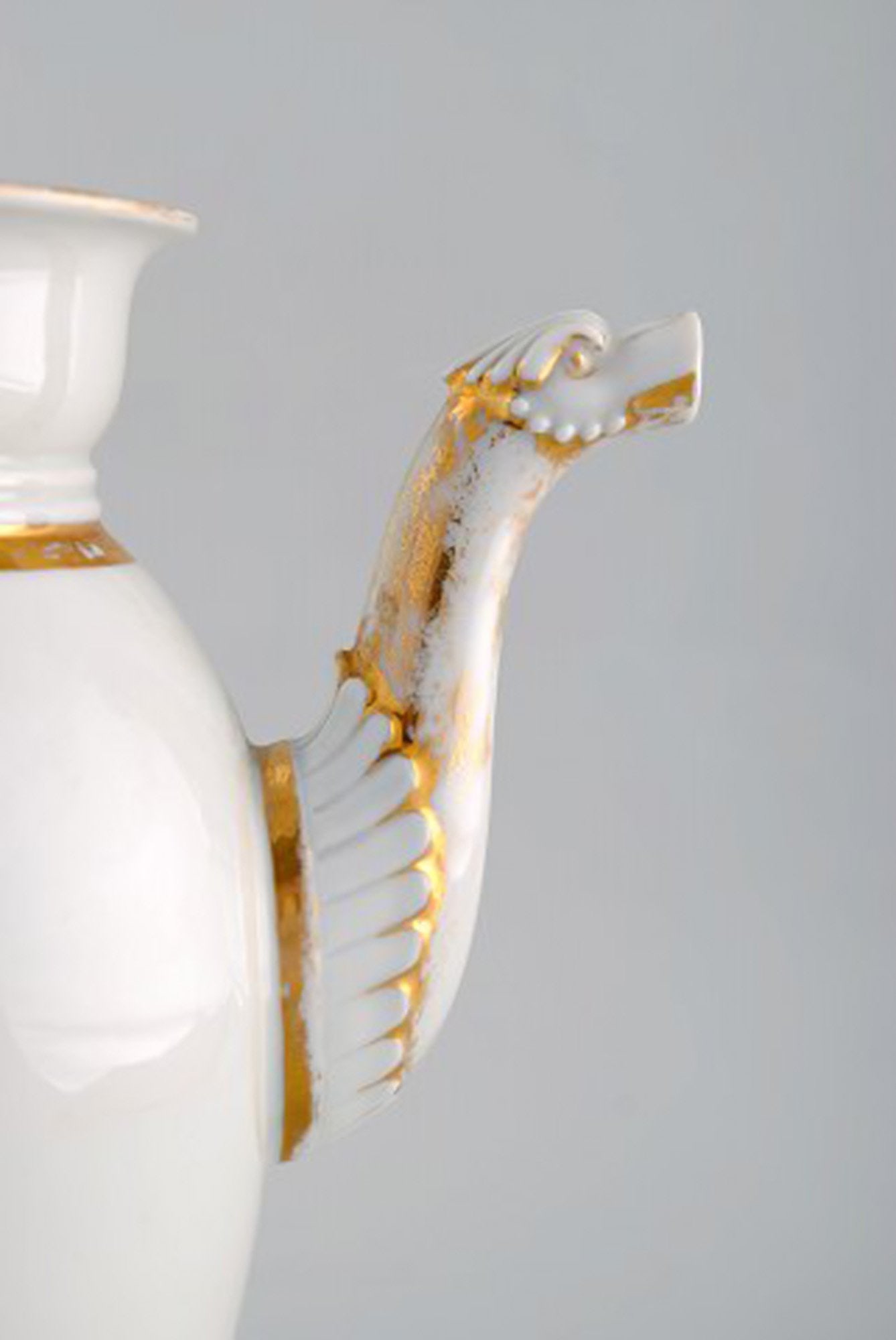 Antique Meissen empire coffee pot with gold decoration. 19th century. - 6
