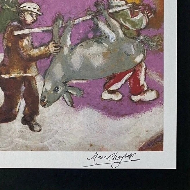 MARC CHAGALL | ORIGINAL VINTAGE 1975 PRINT | SIGNED MOUNTED AND FRAMED - 2