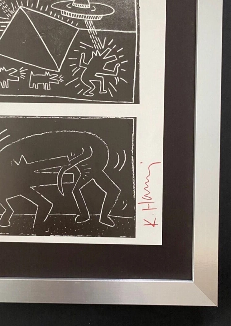 KEITH HARING + SIGNED VINTAGE PRINT FRAMED - 2