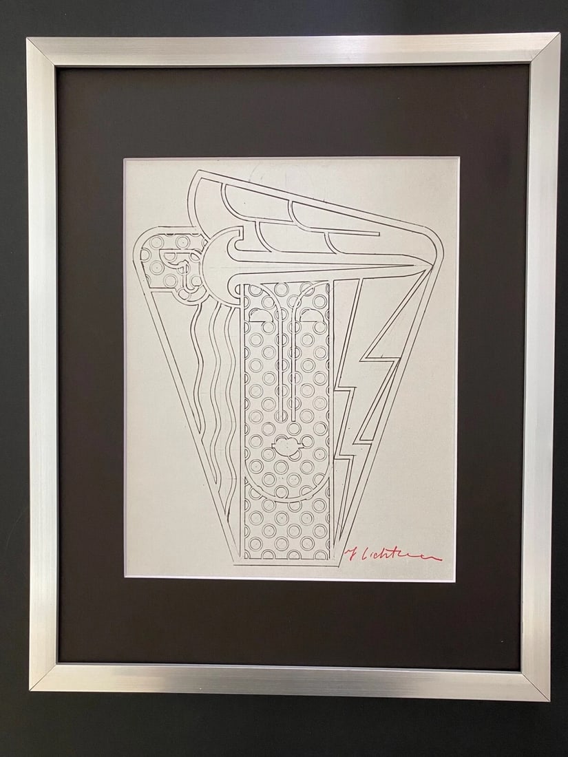 Roy Lichtenstein | Vintage 1970 Signed | Matted & Framed Offset Lithograph: Signed Facsimile in Ink Art Print is about 10 X 8 in. This piece is matted and framed Framed it covers an area of 15x12in. This is an Original Vintage 1970 Print. Not a stone lithograph, but an afford