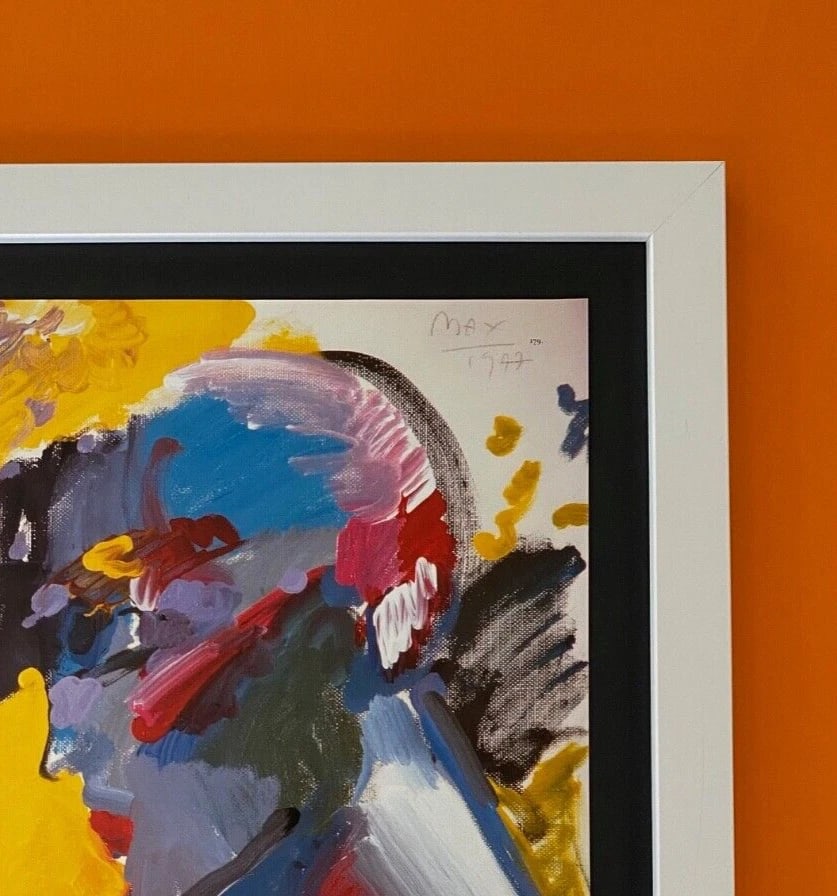 PETER MAX | COLORFUL 1990's VINTAGE SIGNED PRINT POP ART | NEW 14X11 IN. FRAME - 3
