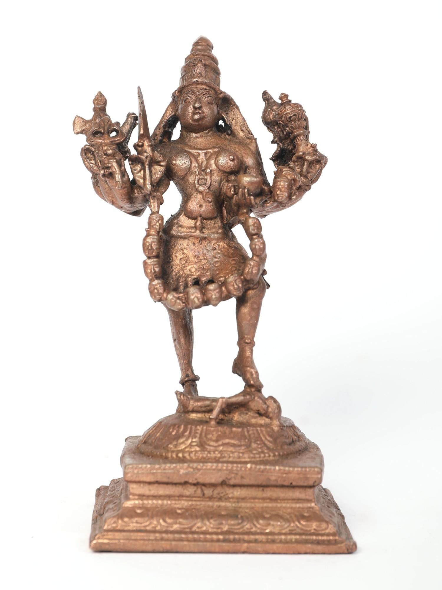 5" Small Goddess Kali Copper Statue (1 of 2)
