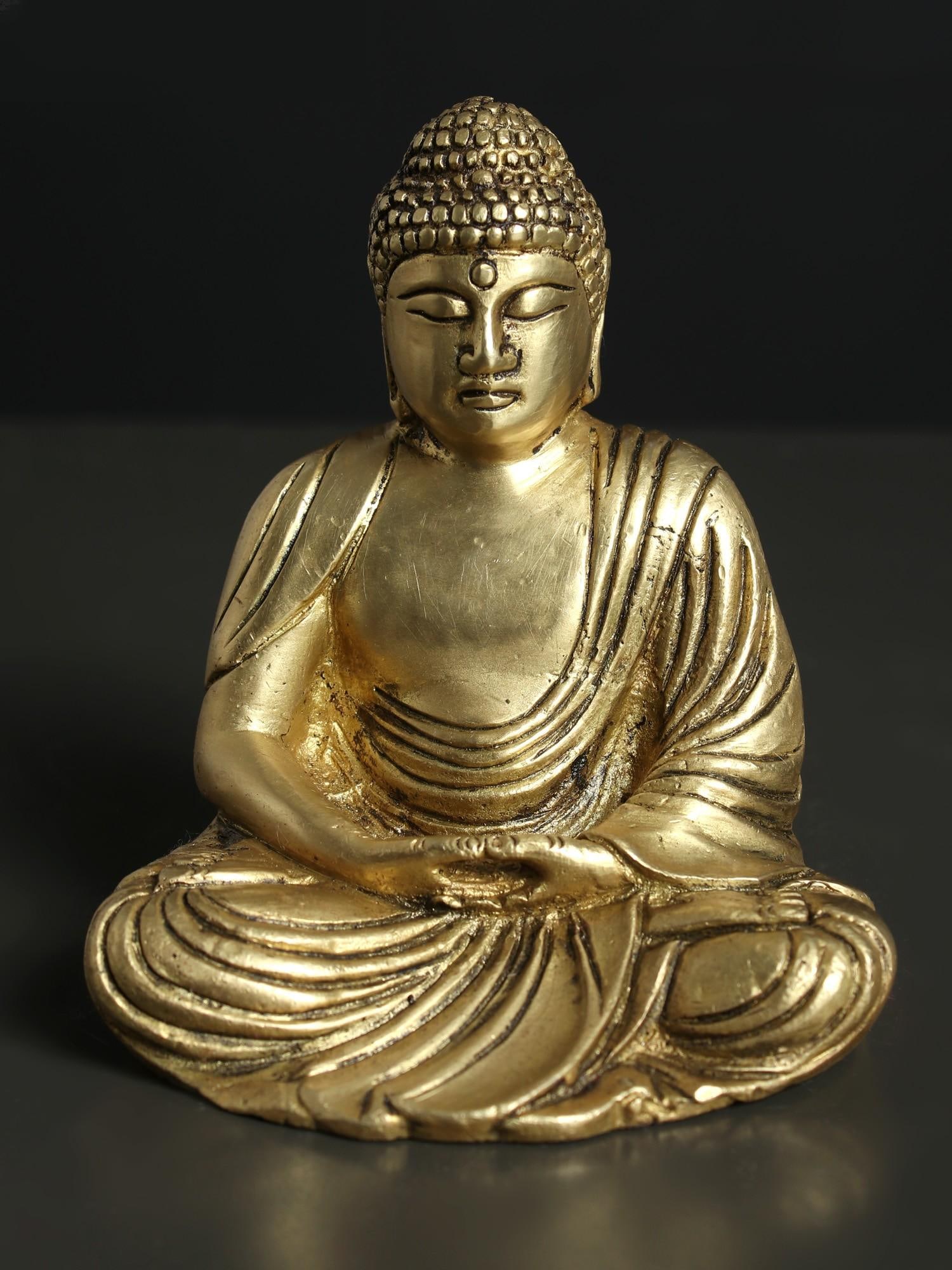 4" Small Japanese Amida Buddha | Brass Statue: Title: 4" Small Japanese Amida Buddha | Brass Statue Description: Additional Information: Brass Statues Reserve: $103.00 Shipping: Domestic: Flat-rate of $11.00 to anywhere within the contiguous U.S. 