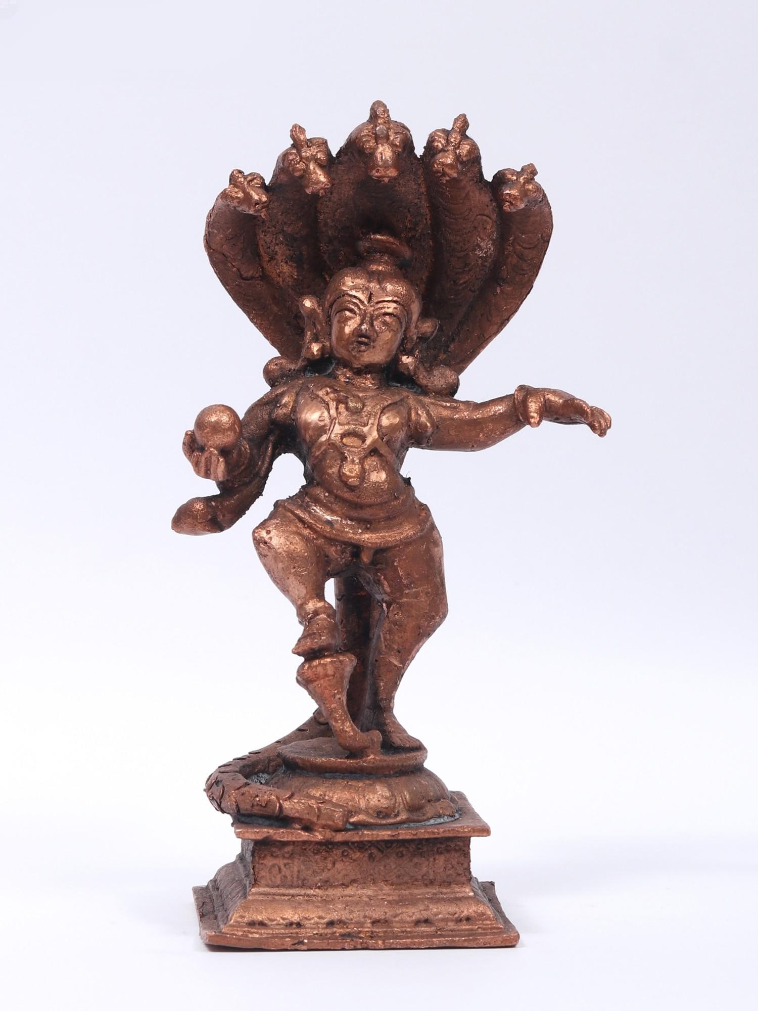 5" Dancing Lord Krishna | Copper Statue: Title: 5" Dancing Lord Krishna | Copper Statue Description: Additional Information: Small Sized Statues Reserve: $94.00 Shipping: Domestic: Flat-rate of $10.00 to anywhere within the contiguous U.S. I