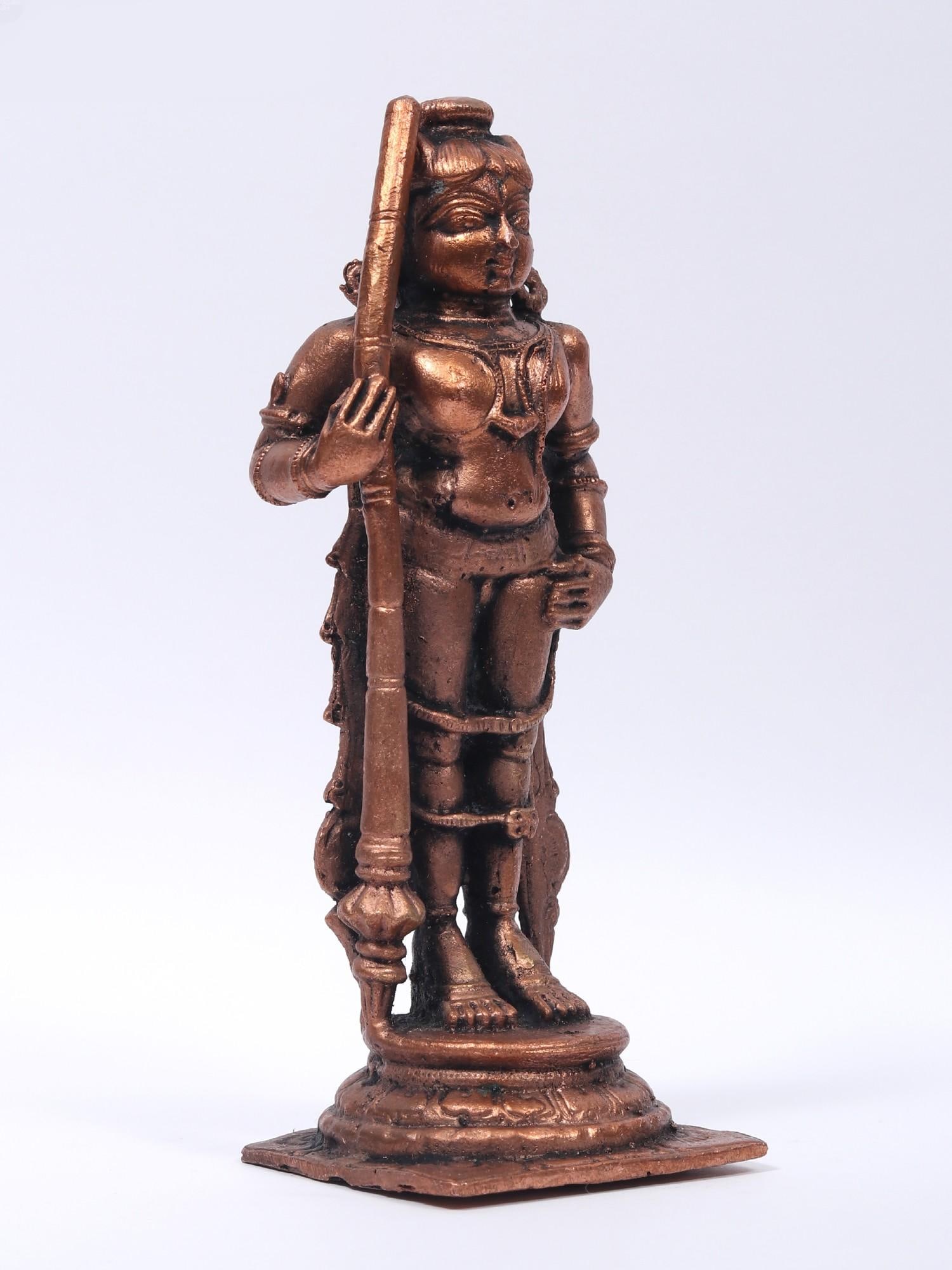 5" Small Udupi Krishna | Copper Statue - 2