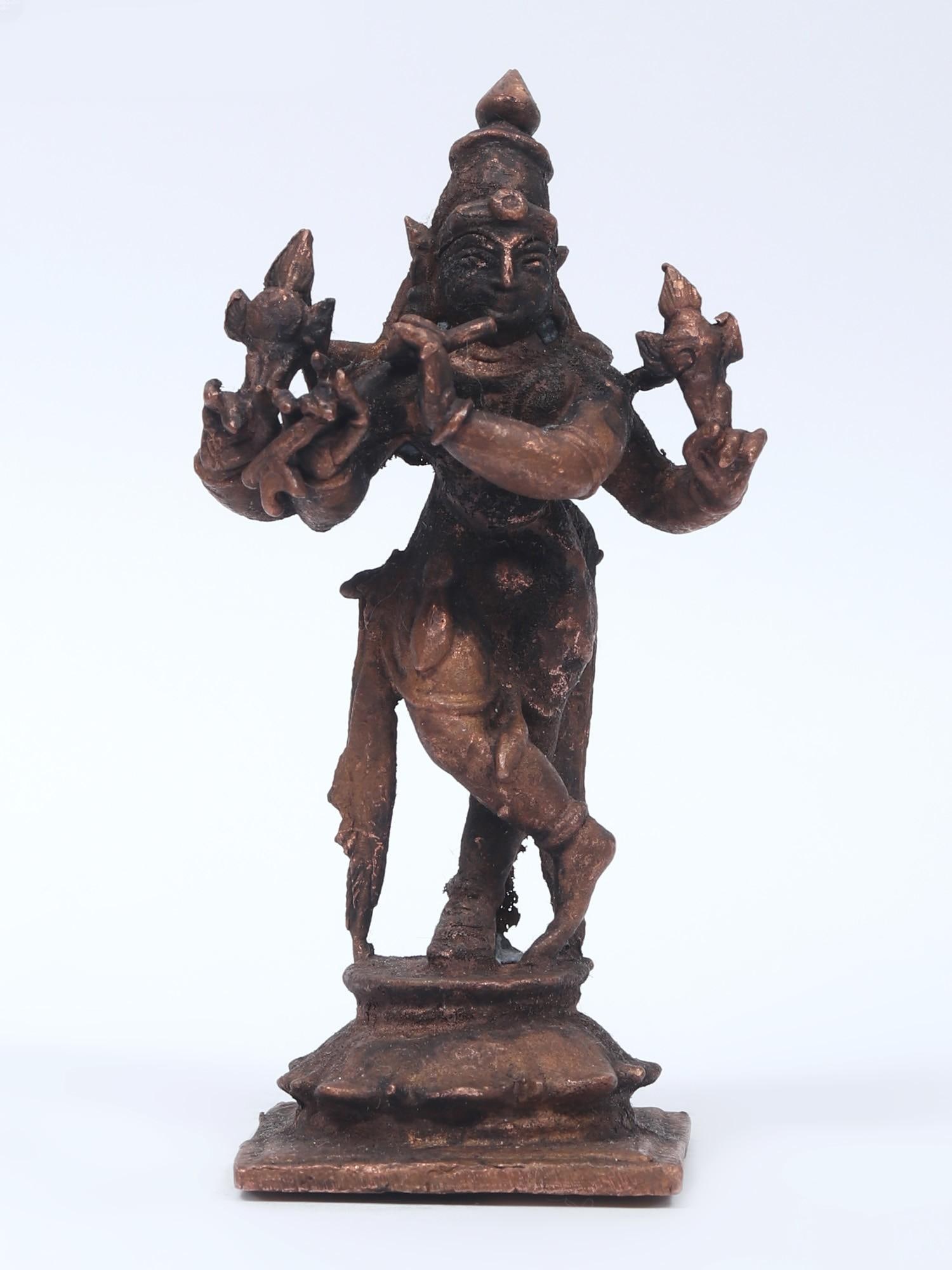 4" Small Lord Venugopal Krishna | Copper Statue: Title: 4" Small Lord Venugopal Krishna | Copper Statue Description: Additional Information: Small Sized Statues Reserve: $68.00 Shipping: Domestic: Flat-rate of $8.00 to anywhere within the