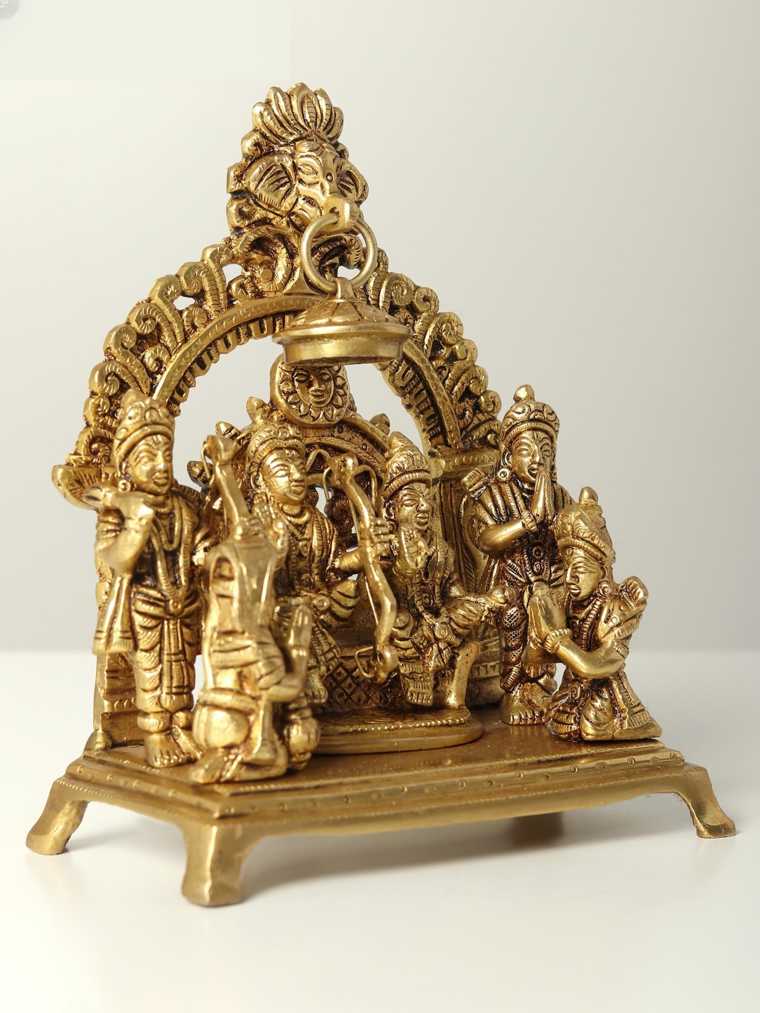 7" Complete Ram Darbar Idol | Handmade Brass Statue - 2