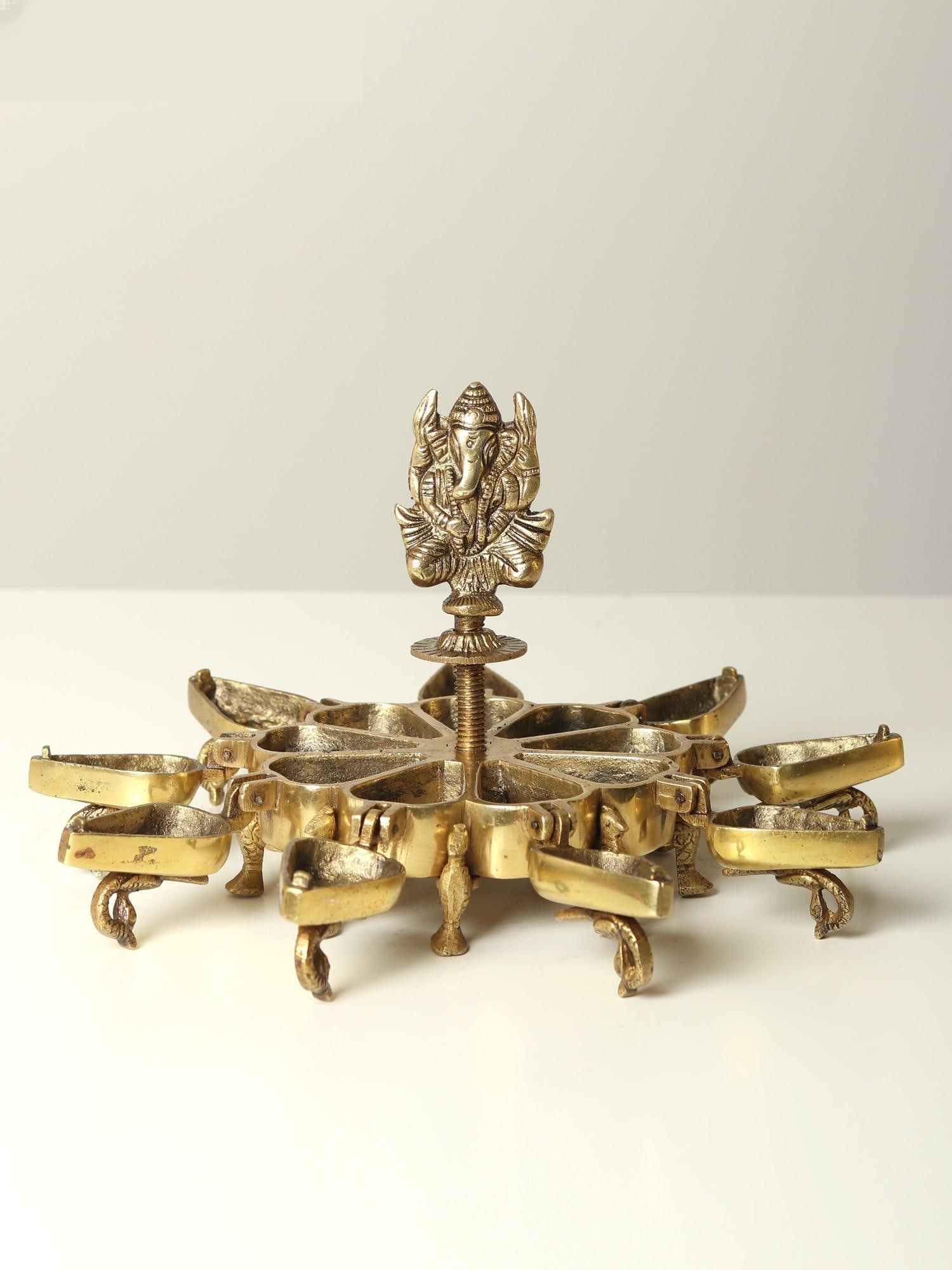 5" Small Ganesha Puja Box in Brass - 2
