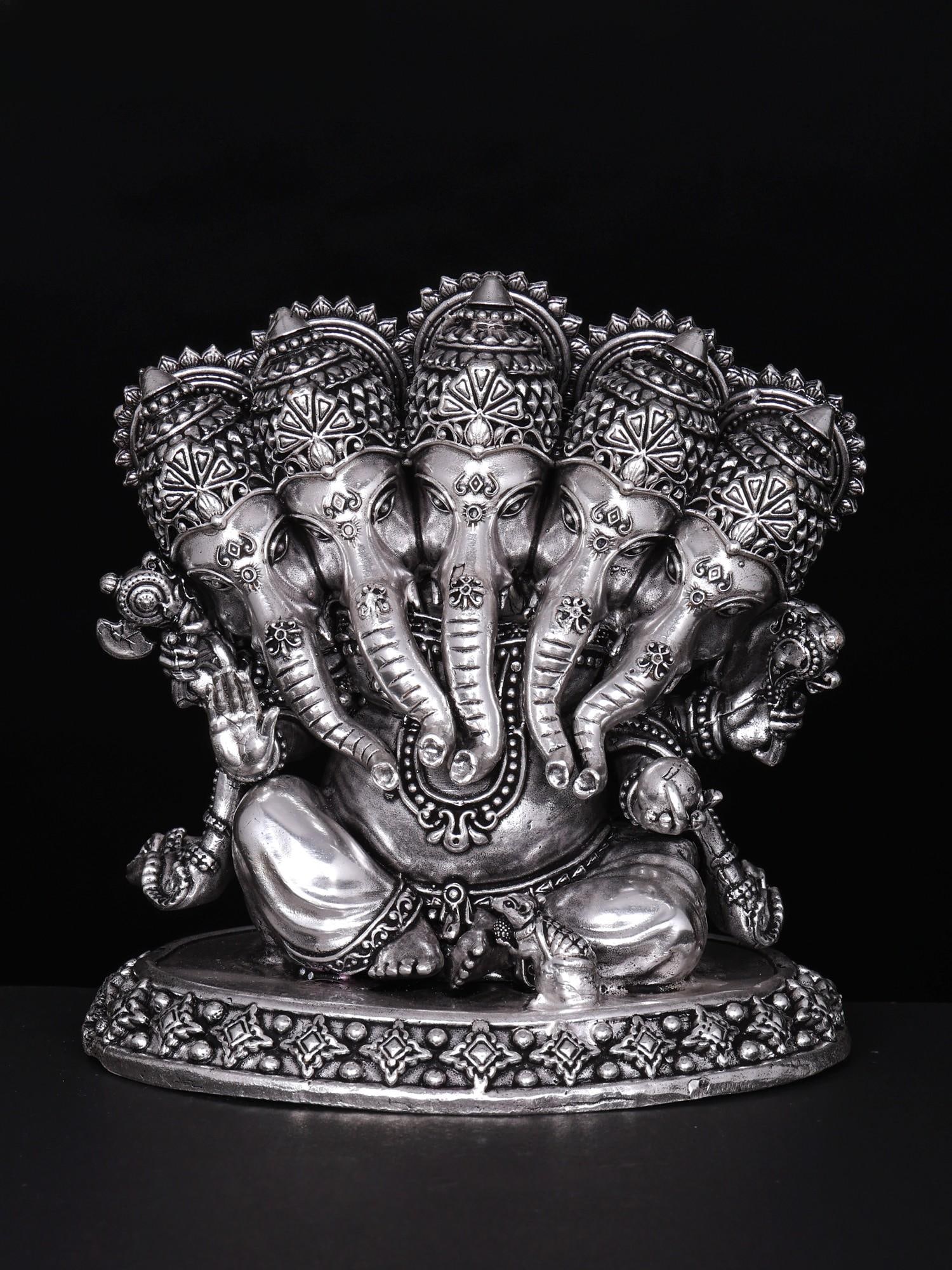 4" Small Superfine Panchamukhi Ganesha Brass Statue (Multiple Sizes): Title: 4" Small Superfine Panchamukhi Ganesha Brass Statue (Multiple Sizes) Description: This Small Panchamukhi Ganesha Brass Statue is a depiction of the Heramba Ganesha. Heramba Ganapati is recogniz