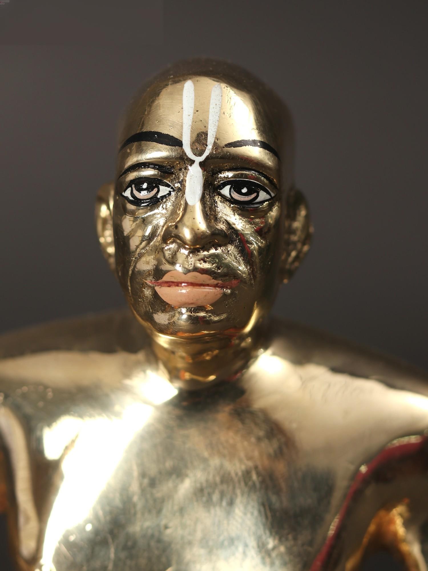 6" Small Swami Prabhupada - Founder of ISKCON | Brass Statue - 2