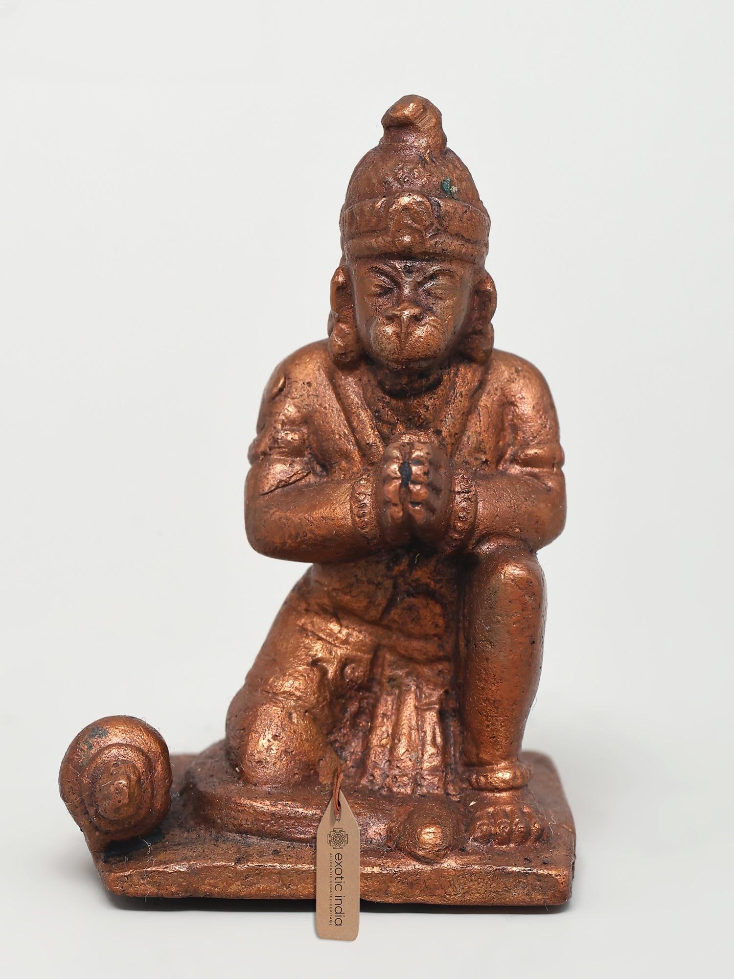 2" Small Sitting Lord Hanuman in Namaskar Mudra | Copper Statue: Title: 2" Small Sitting Lord Hanuman in Namaskar Mudra | Copper Statue Description: Additional Information: Small Sized Statues Reserve: $57.00 Shipping: Domestic: Flat-rate of $6.00 to anywhere