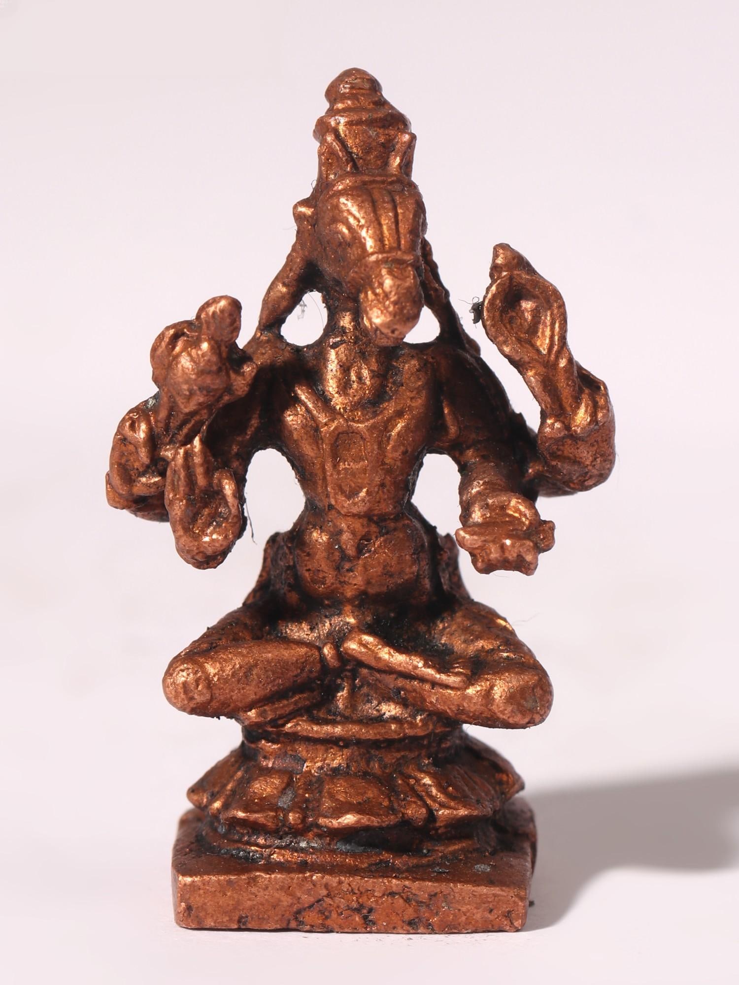1" Small Sitting Lord Hayagriva Copper Statue (1 of 2)
